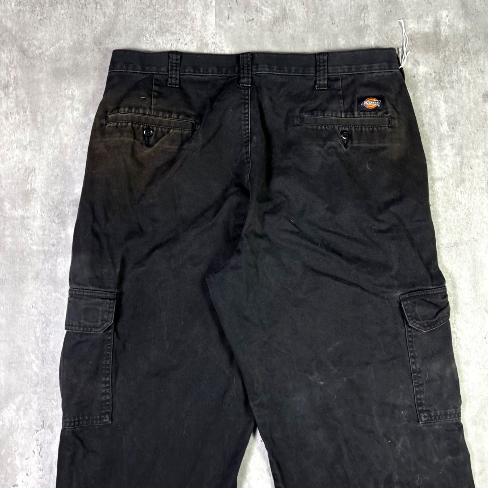 Dickies Dickies Mens Black Cotton Twill Cargo Pants 34x28 Work Pants Cargo Pocket Distressed 34 White Logo Mens Size US 34 / EU 50 - 7 Thumbnail