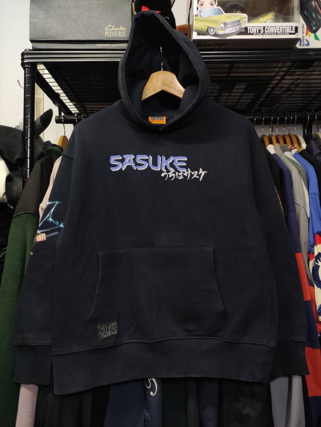 Anime Vtg 00 's Naruto Shippuden " Sasuke "Character Promo Hoodie Size US M / EU 48-50 / 2 - 2 Thumbnail