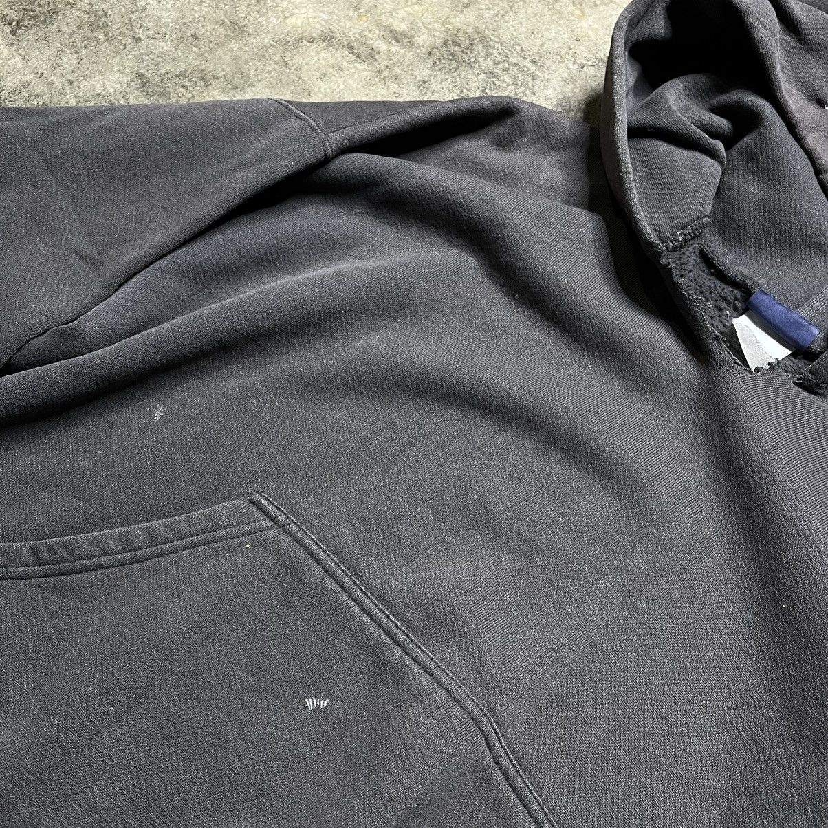 Vintage vintage thrashed black blank baggy hoodie Size US XL / EU 56 / 4 - 3 Thumbnail