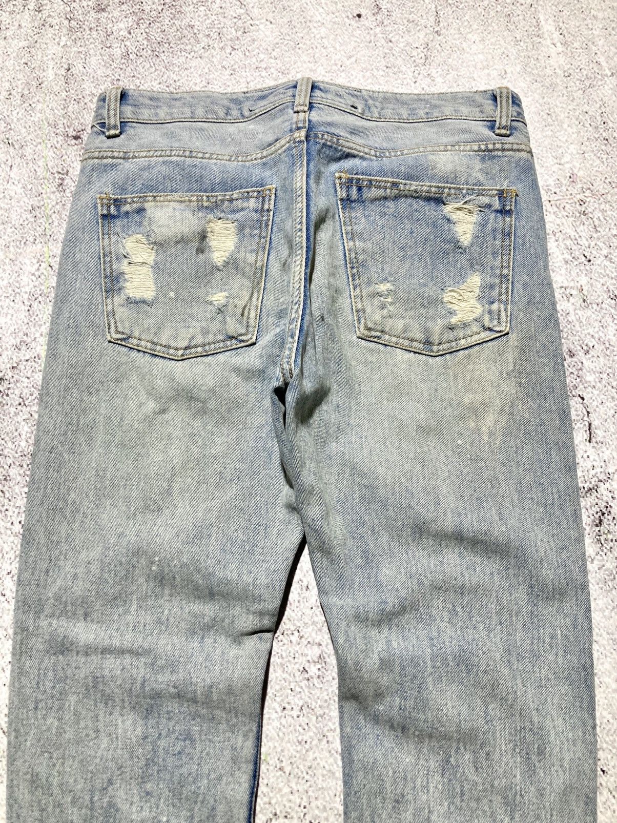 Japanese Brand 2000s Idun Distressed Ripped Denim Blue Jeans Lgb Punk Style Size US 30 / EU 46 - 12 Thumbnail