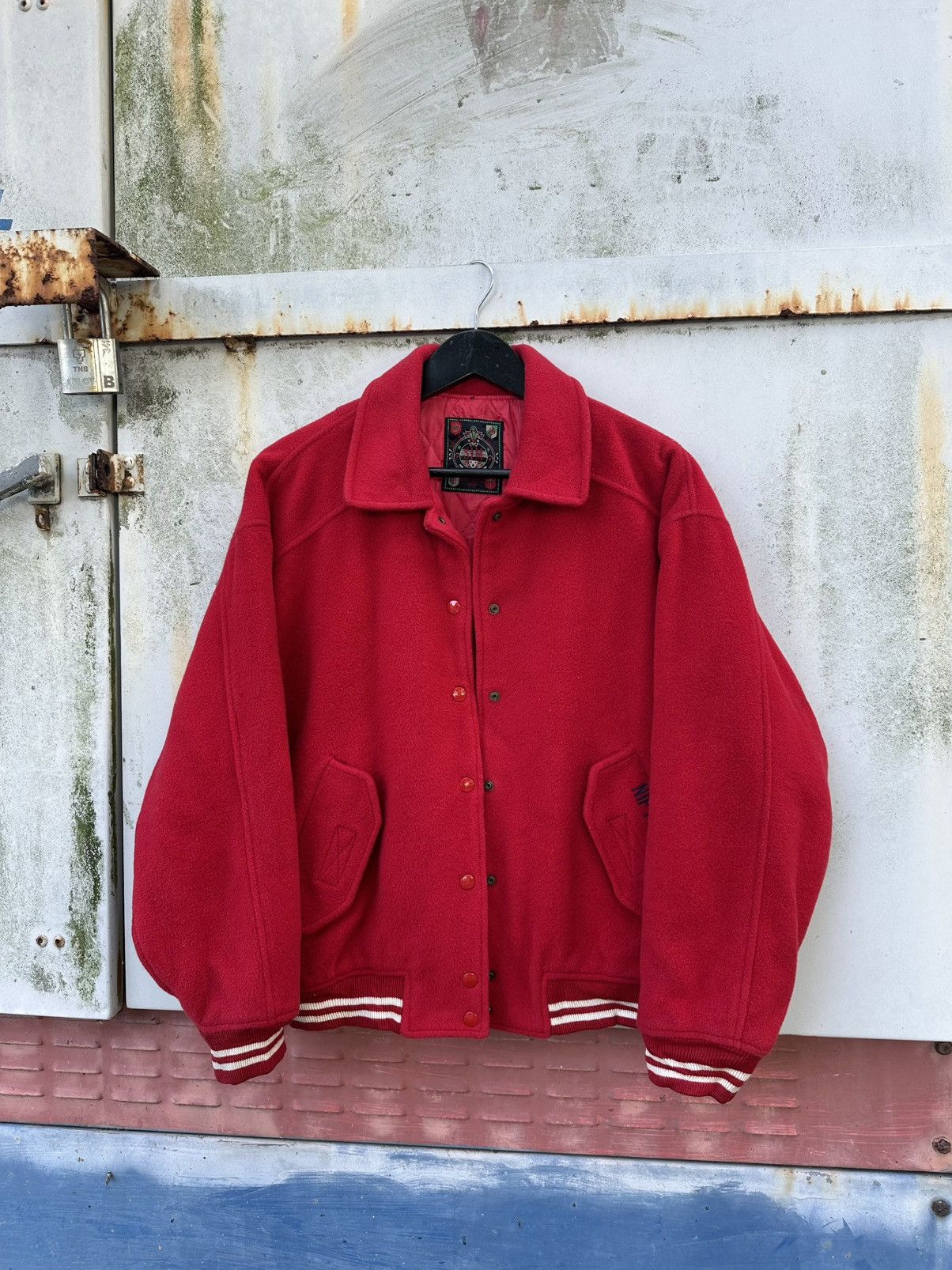 Vintage 👹Vintage Nifty Sports Embroidery Wool Bomber Jacket Size US M / EU 48-50 / 2 - 2 Thumbnail