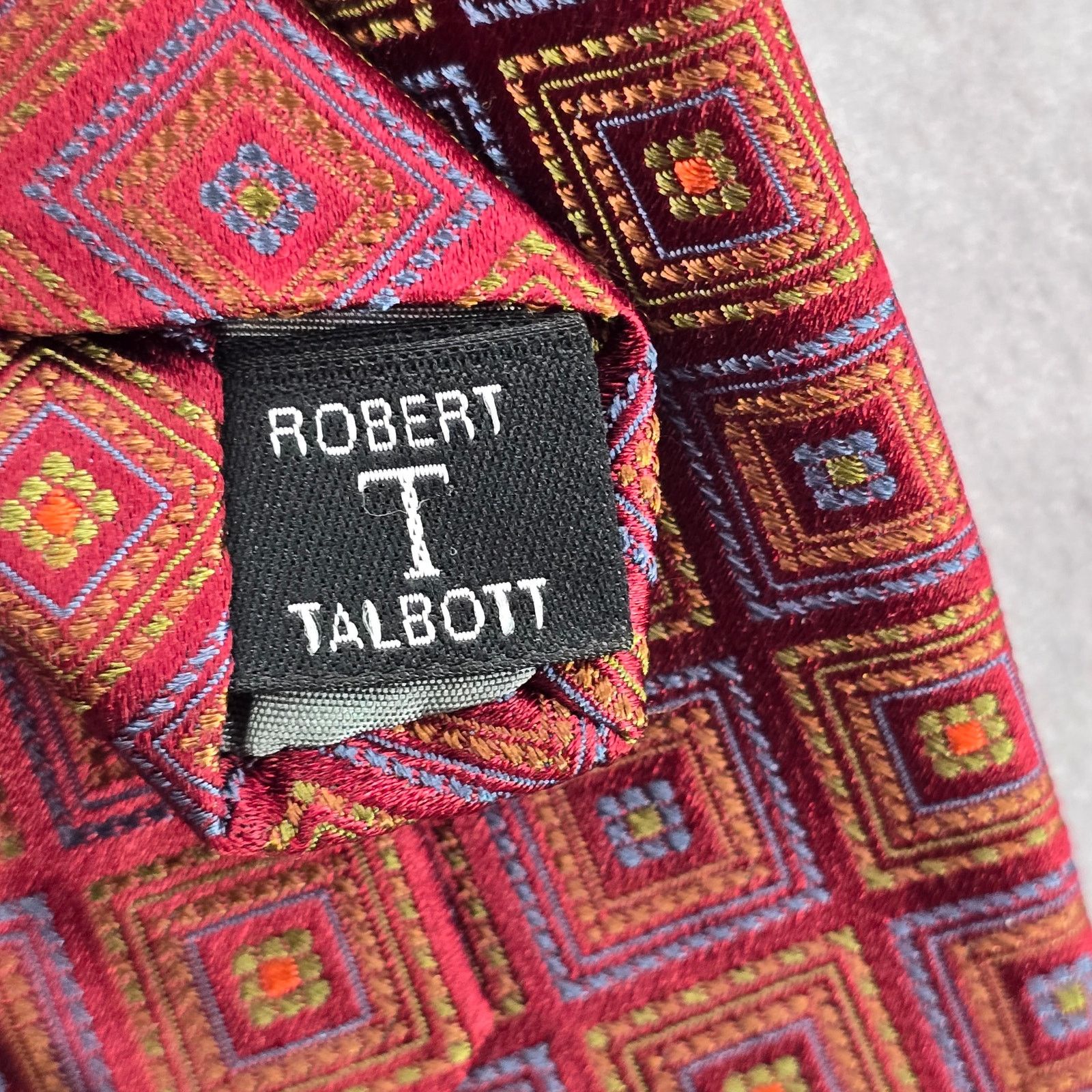 Robert Talbott Robert Talbott Red Geometric Hand Sewn Silk Men's Neck Tie Size 30 - 5 Thumbnail