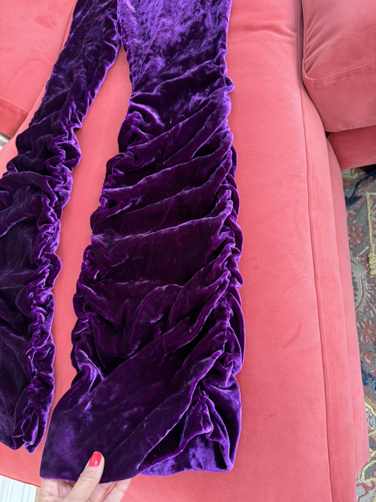 Gucci New Gucci violet velvet flared pants, size L Size 30" / US 8 / IT 44 - 15 Thumbnail