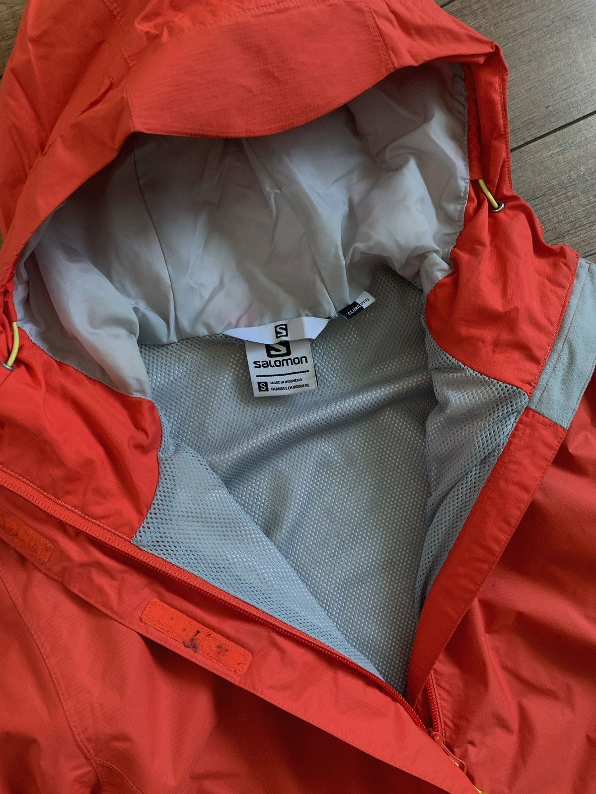 Salomon Salomon Womens Orange Hooded ClimaPro Windbreaker Jacket Size S / US 4 / IT 40 - 4 Thumbnail