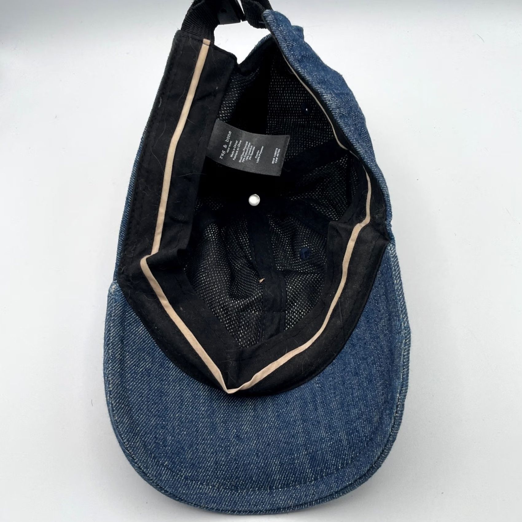 Rag & Bone rag & bone Hat Cap Mens Blue Baseball Addison Denim Cotton Stretch FLAW Size ONE SIZE - 2 Thumbnail