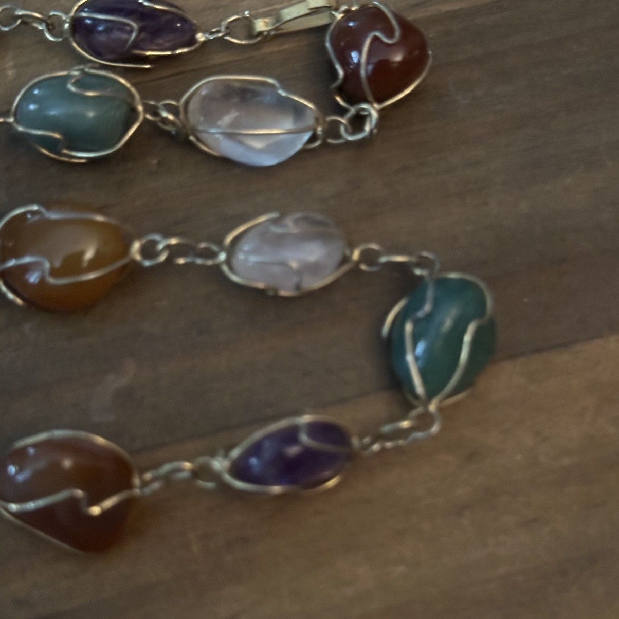 Vintage Vintage caged polished semiprecious stones necklace Size ONE SIZE - 5 Thumbnail