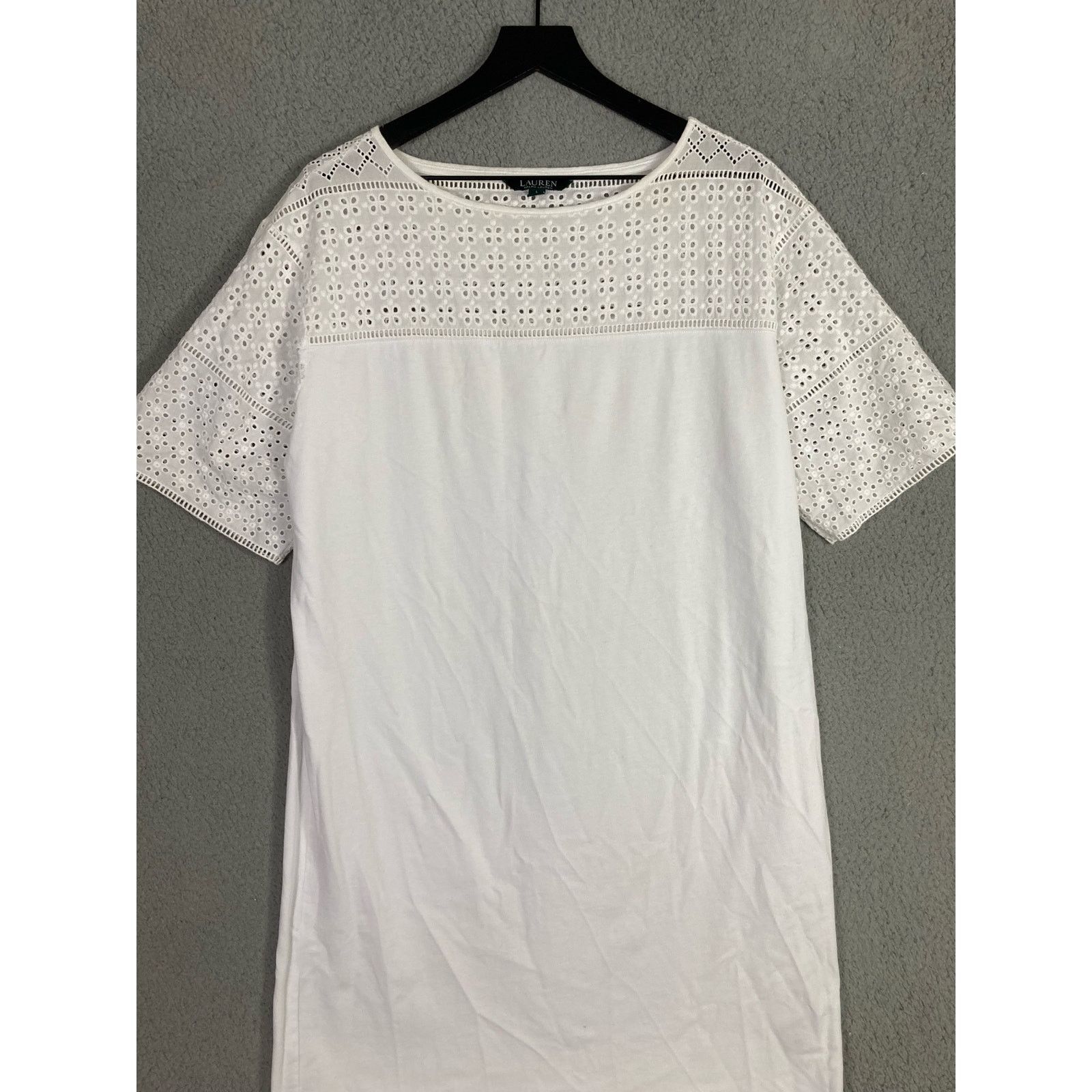 Lauren Ralph Lauren Lauren Ralph Lauren White Eyelet Lace Shift Dress L Short Size L / US 10 / IT 46 - 6 Thumbnail