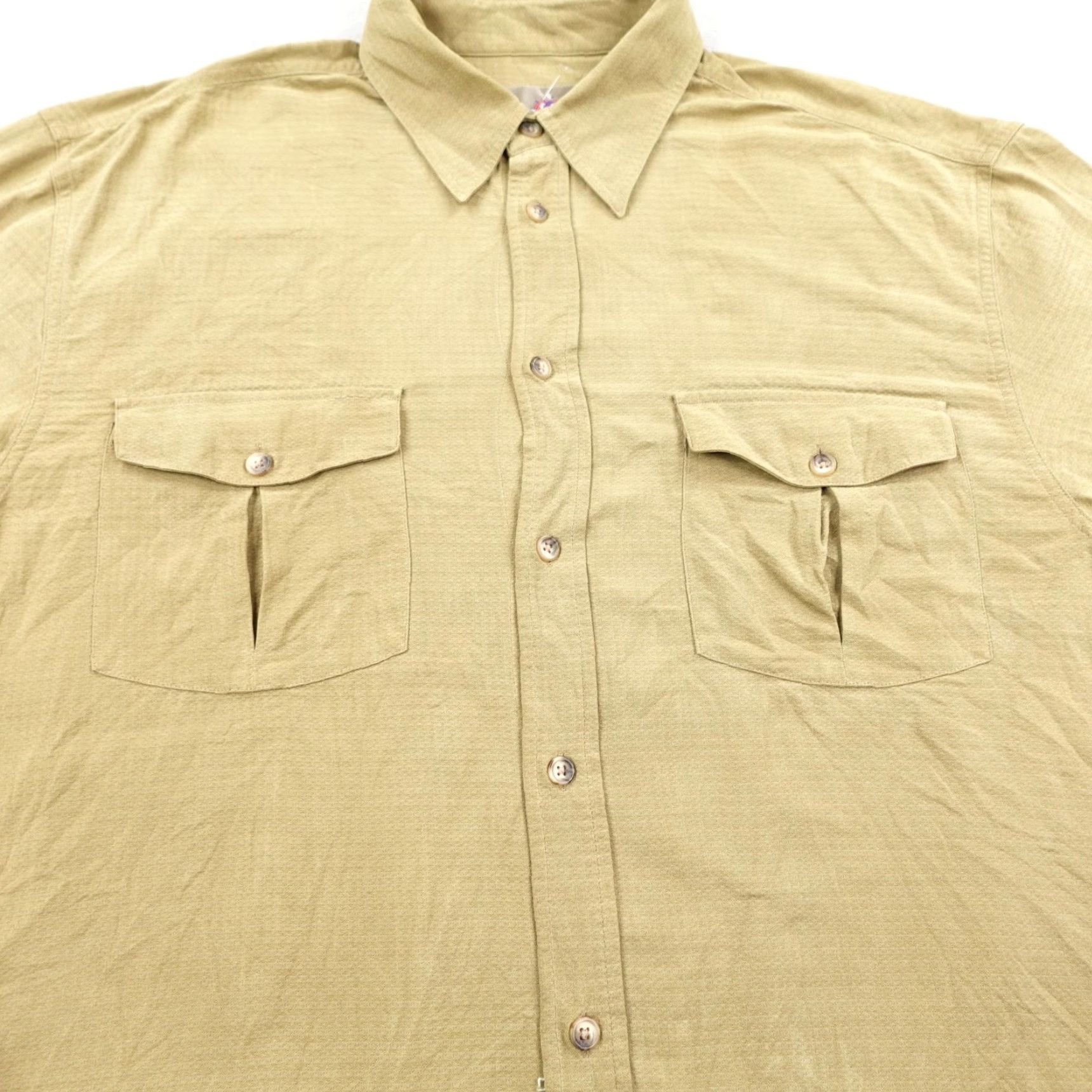 The Territory Ahead Territory Ahead Shirt Mens XL Beige Tan Silk Wool Blend Button Up Field Safari Size US XL / EU 56 / 4 - 3 Thumbnail