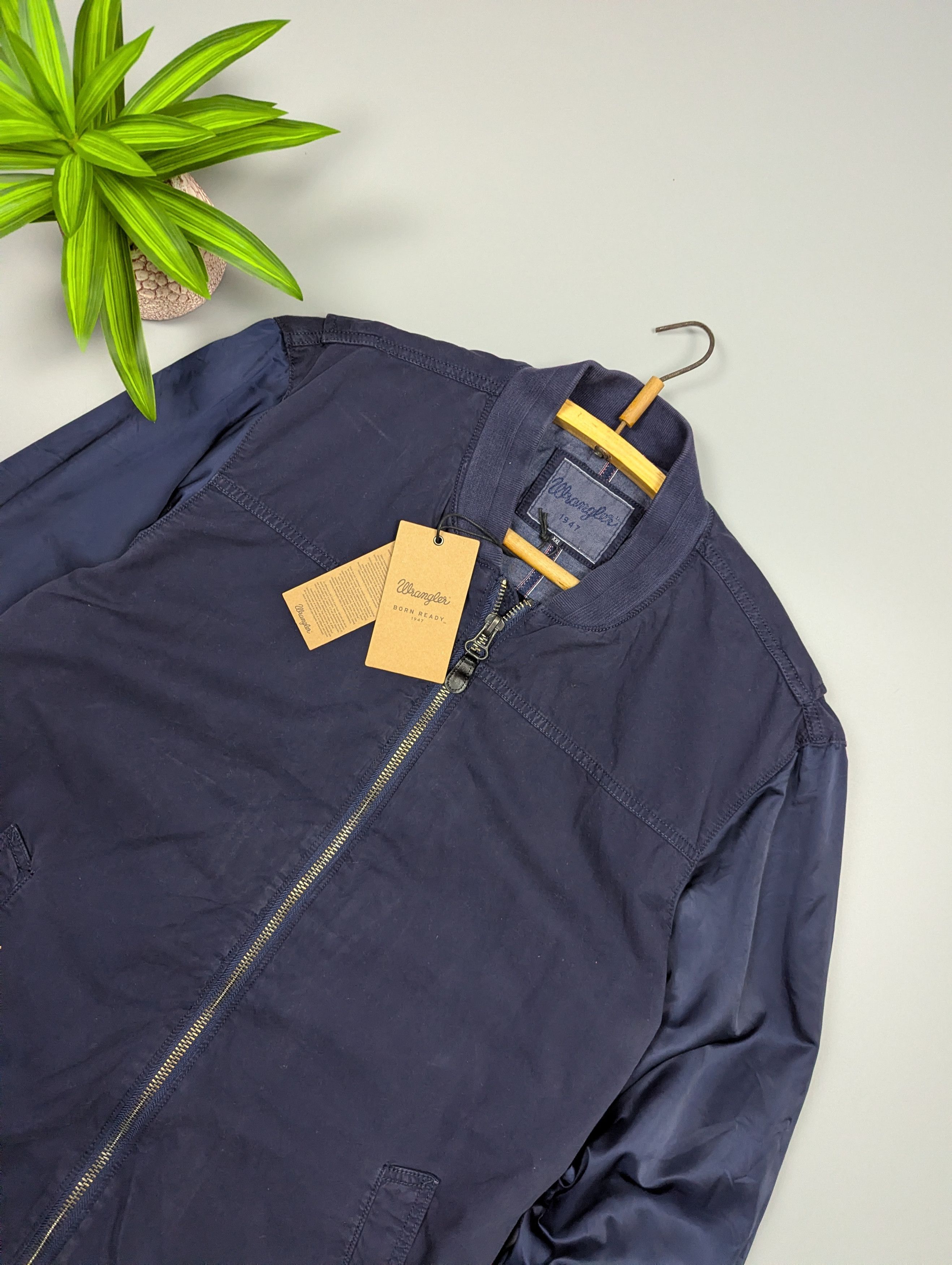 Wrangler Wrangler Vintage Style Navy Bomber Jacket Lightweight Cotton Size US XXL / EU 58 / 5 - 4 Thumbnail