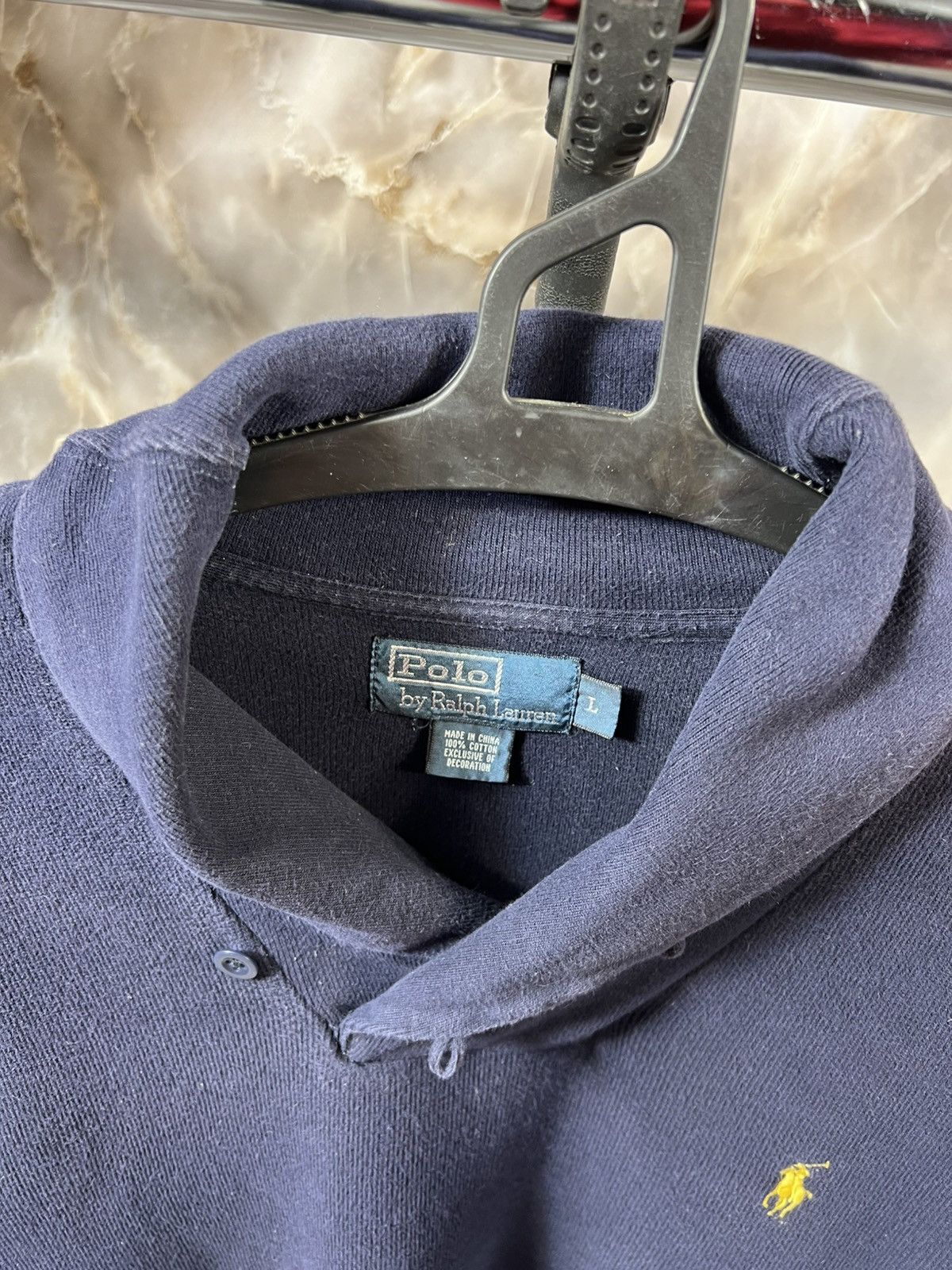 Polo Ralph Lauren × Vintage Vintage 90s Polo Ralph Lauren Distressed Sweater Size US L / EU 52-54 / 3 - 4 Thumbnail