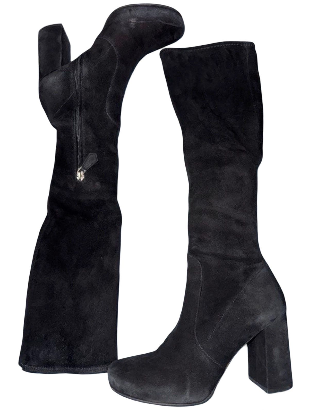 Prada PRADA Archival Calf Suede Block Heel Long Boots Size US 7 / IT 37 - 1 Thumbnail