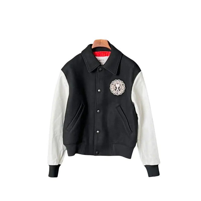 AMI AMI Color Block Wool Logo Jacket for Men 0089 Size US S / EU 44-46 / 1 - 1 Thumbnail