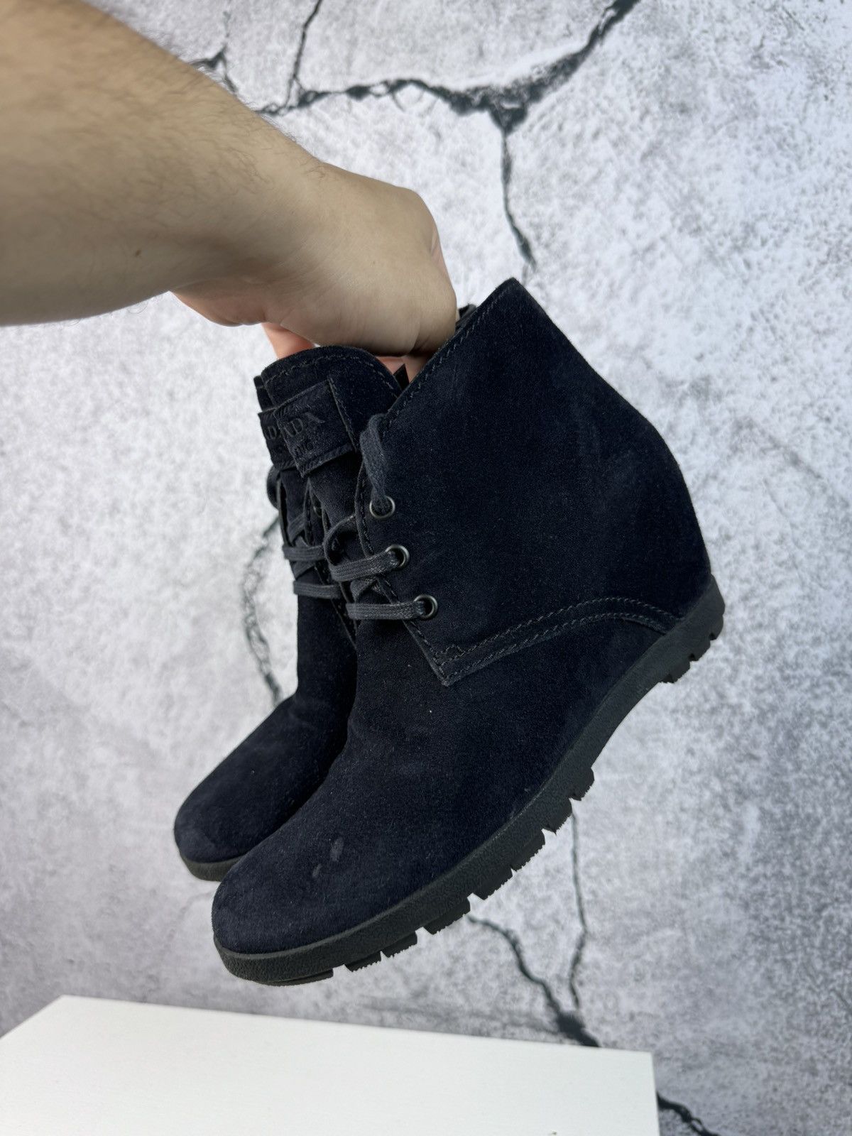 Prada PRADA 2000 Logo Suede Boots shoes Size US 7 / IT 37 - 3 Thumbnail