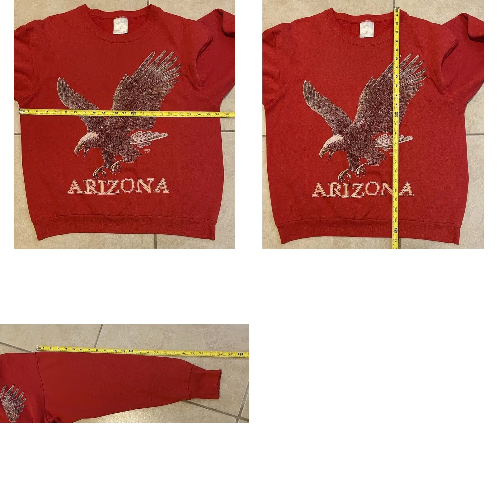Vintage VINTAGE 90s Arizona Eagle Faded Sweatshirt Hoodie XS Red Men XL? XS — Note: Original mentions Large tag, fits XS small; no new info added Size US XS / EU 42 / 0 - 9 Thumbnail
