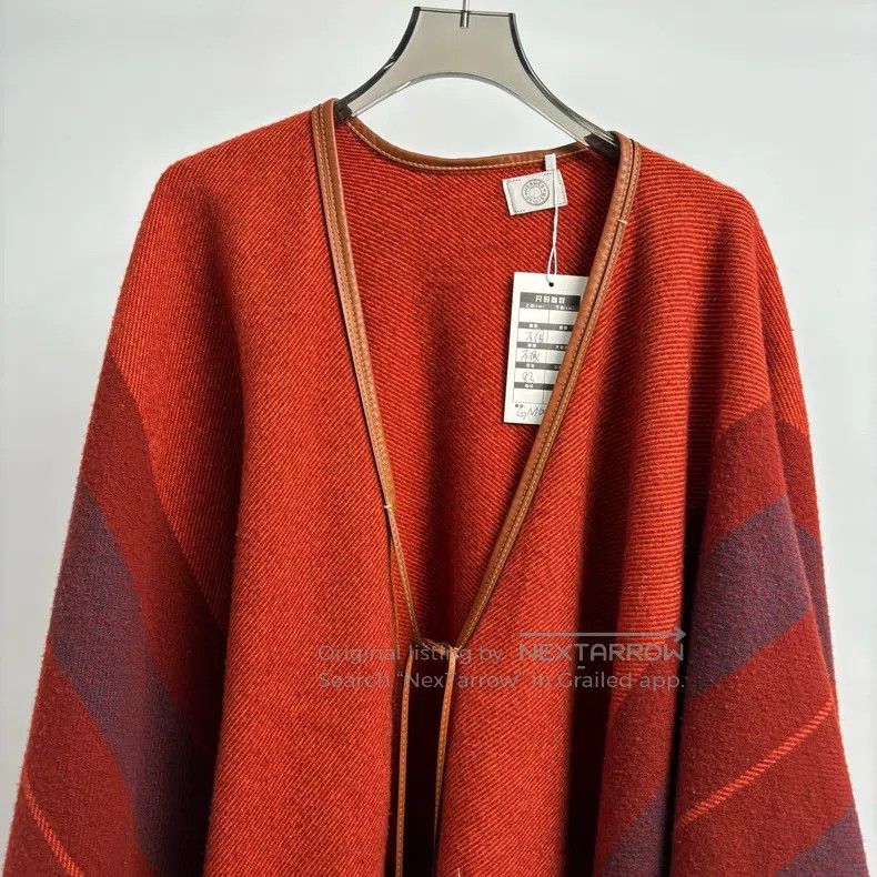 Hermes Hermes Red Classic Cashmere Shawl Size ONE SIZE - 6 Thumbnail