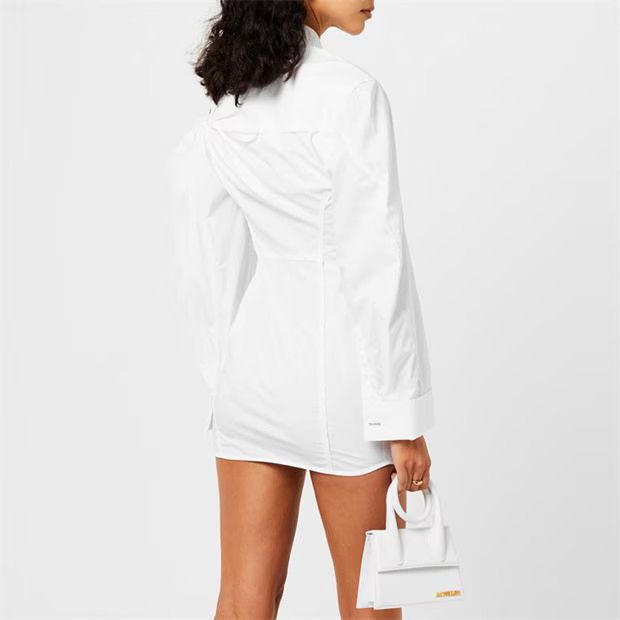 Jacquemus o1g2r1mq1024 Mini Dress in White Size M / US 6-8 / IT 42-44 - 5 Thumbnail