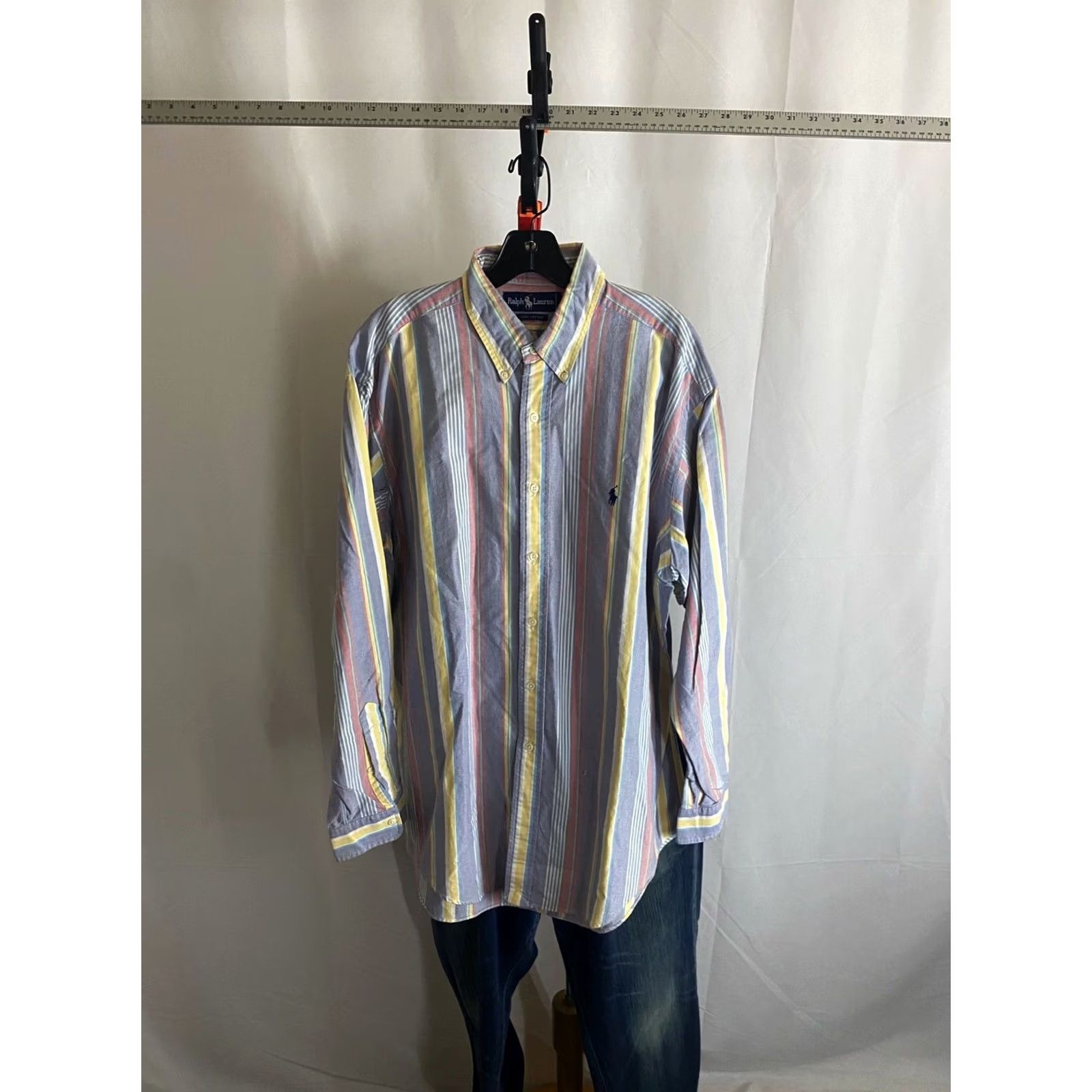 Ralph Lauren Ralph Lauren VTG Retro Stripe LONG SLEEVE SHIRT Men Large L 16.5 x 35 Button-Up Color Sharp Size US L / EU 52-54 / 3 - 3 Thumbnail