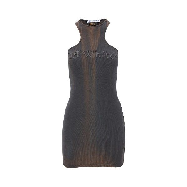 Off-White o1mle0824 Laundry Ribbed Rowing Mini Dress in Brown & Grey Size S / US 4 / IT 40 - 1 Thumbnail