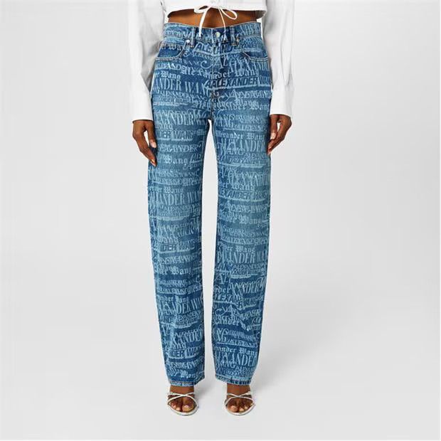 Alexander Wang o1g2r1mq0824 Shrd News Jeans in Blue & White Size 28" / US 6 / IT 42 - 3 Thumbnail