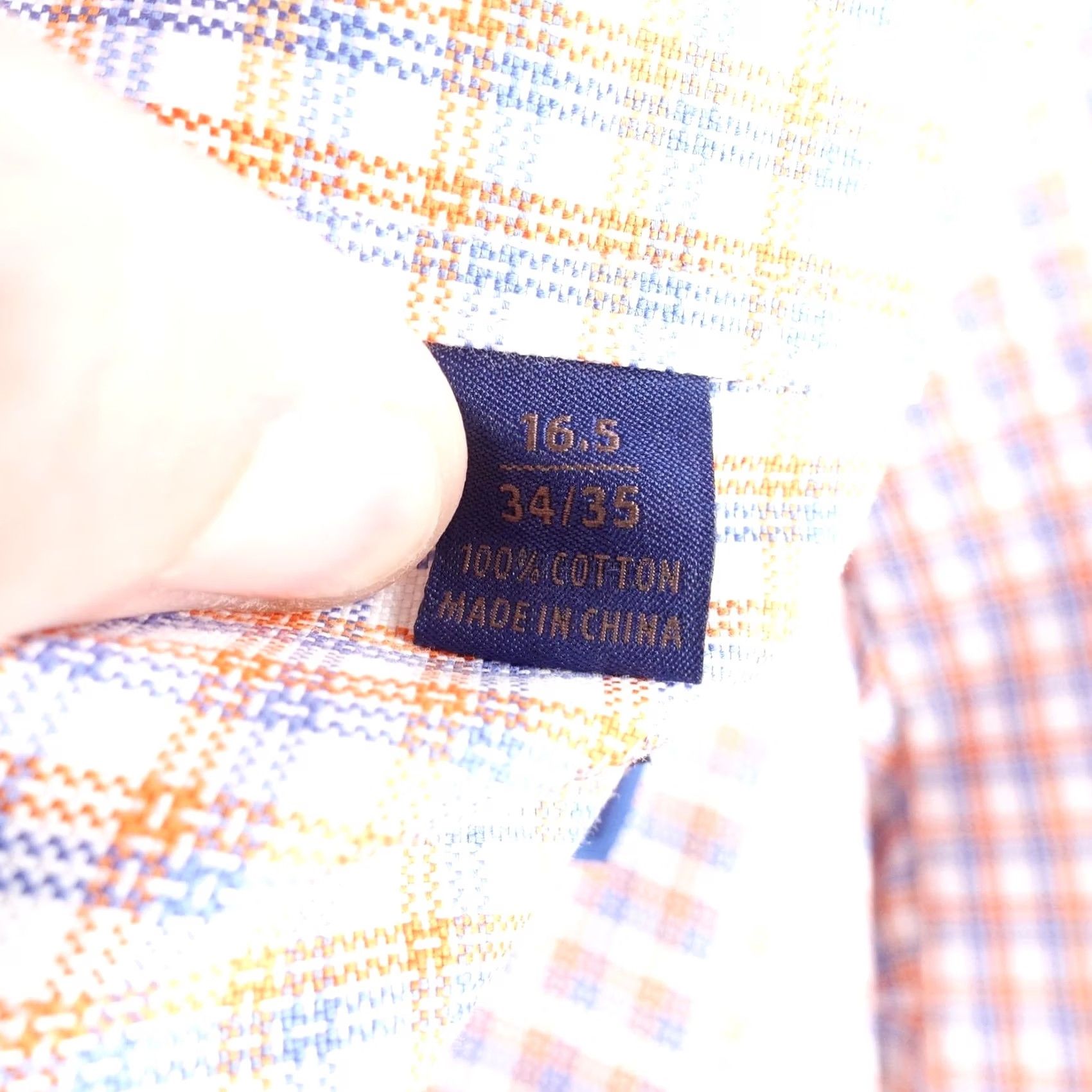 David Donahue David Donahue Dress Shirt Mens 16.5 34/35 Regular Check Cotton Shirt Size 46R - 7 Thumbnail