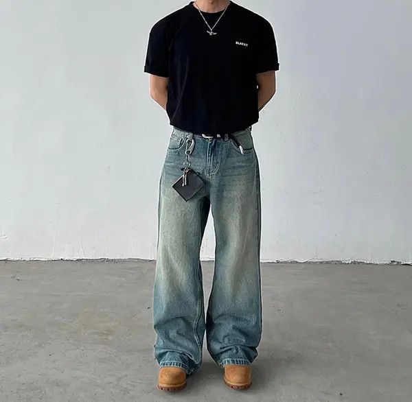 VIBE Baggy Wide-Leg Denim Jeans Size US 32 / EU 48 - 3 Thumbnail