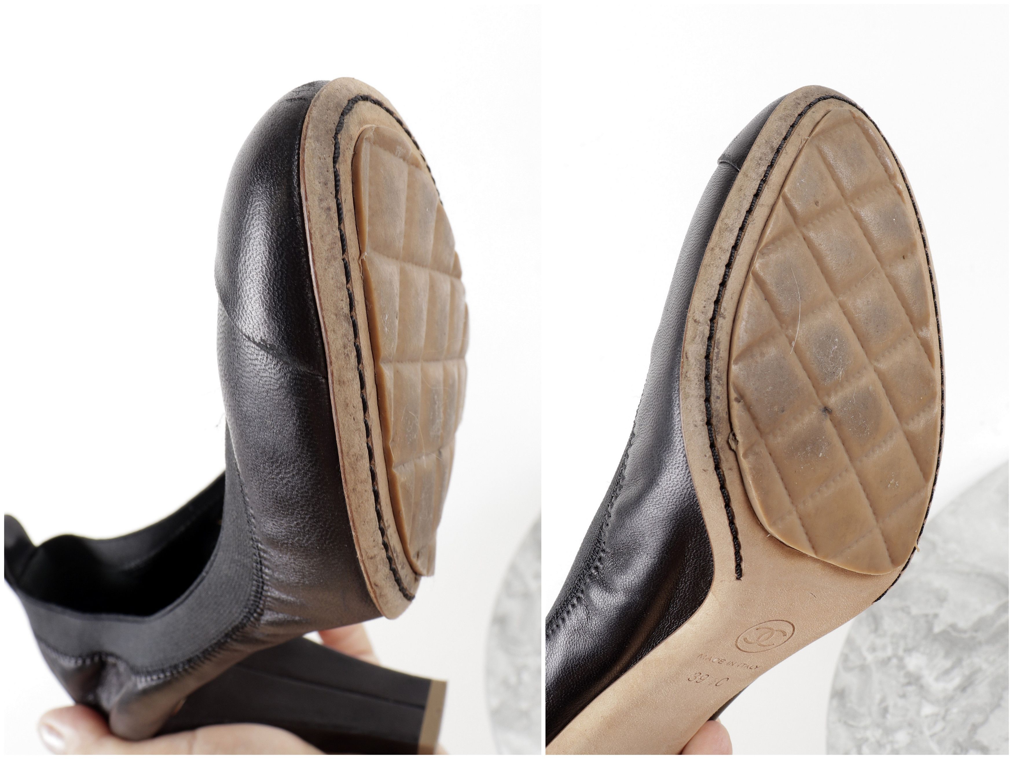 Chanel Chanel CC Logo Spirit Leather Stretch Black Heels Size US 9.5 / IT 39.5 - 9 Thumbnail