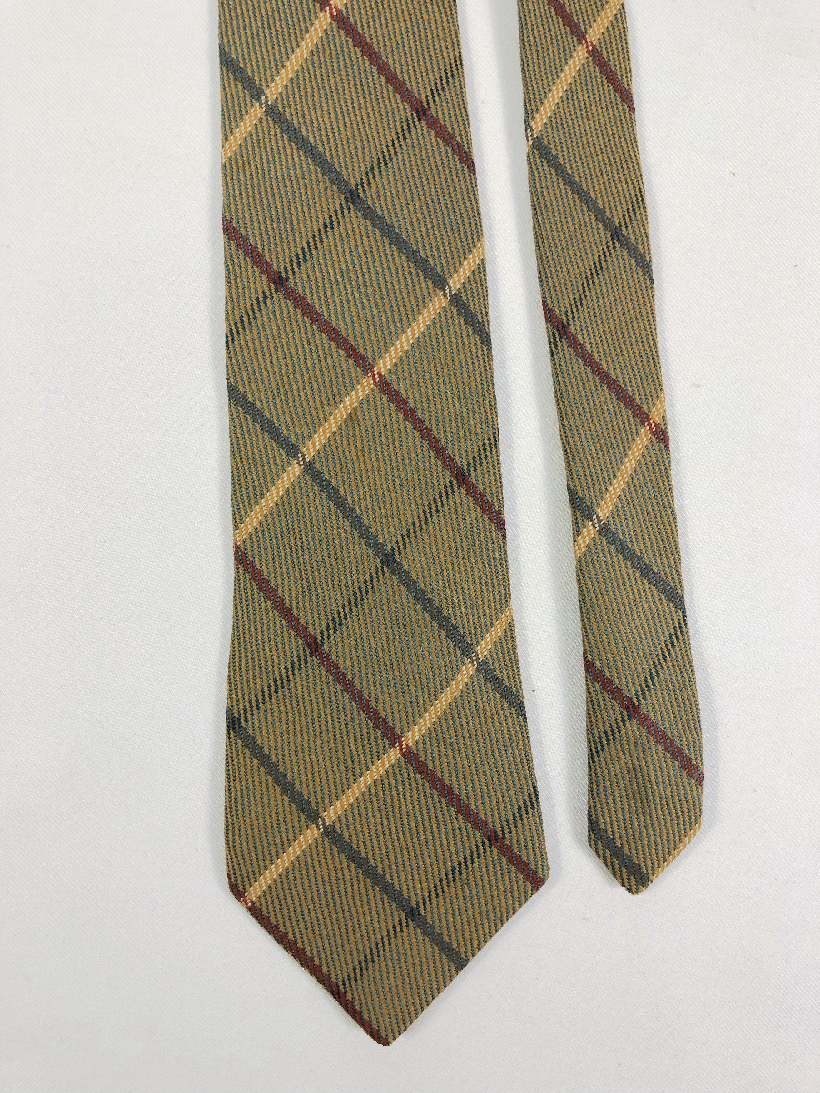 Burberry Prorsum Rare Vintage Burberrys Nova Check Wool Tie Made in England Size ONE SIZE - 3 Thumbnail