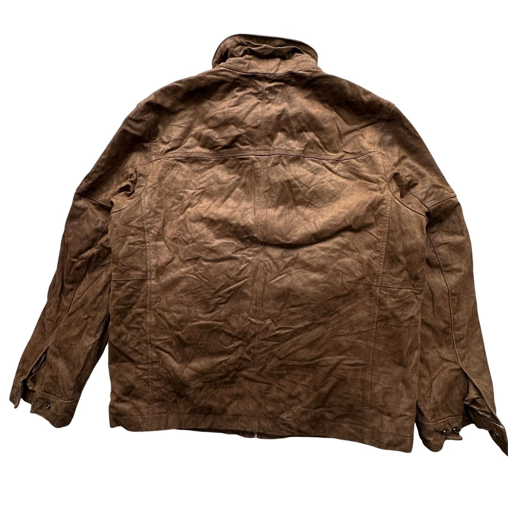 Roundtree & Yorke Roundtree & Yorke Suede Leather Jacket Mens M Lined Brown Full Zip Bomber Jacket Size US M / EU 48-50 / 2 - 2 Thumbnail
