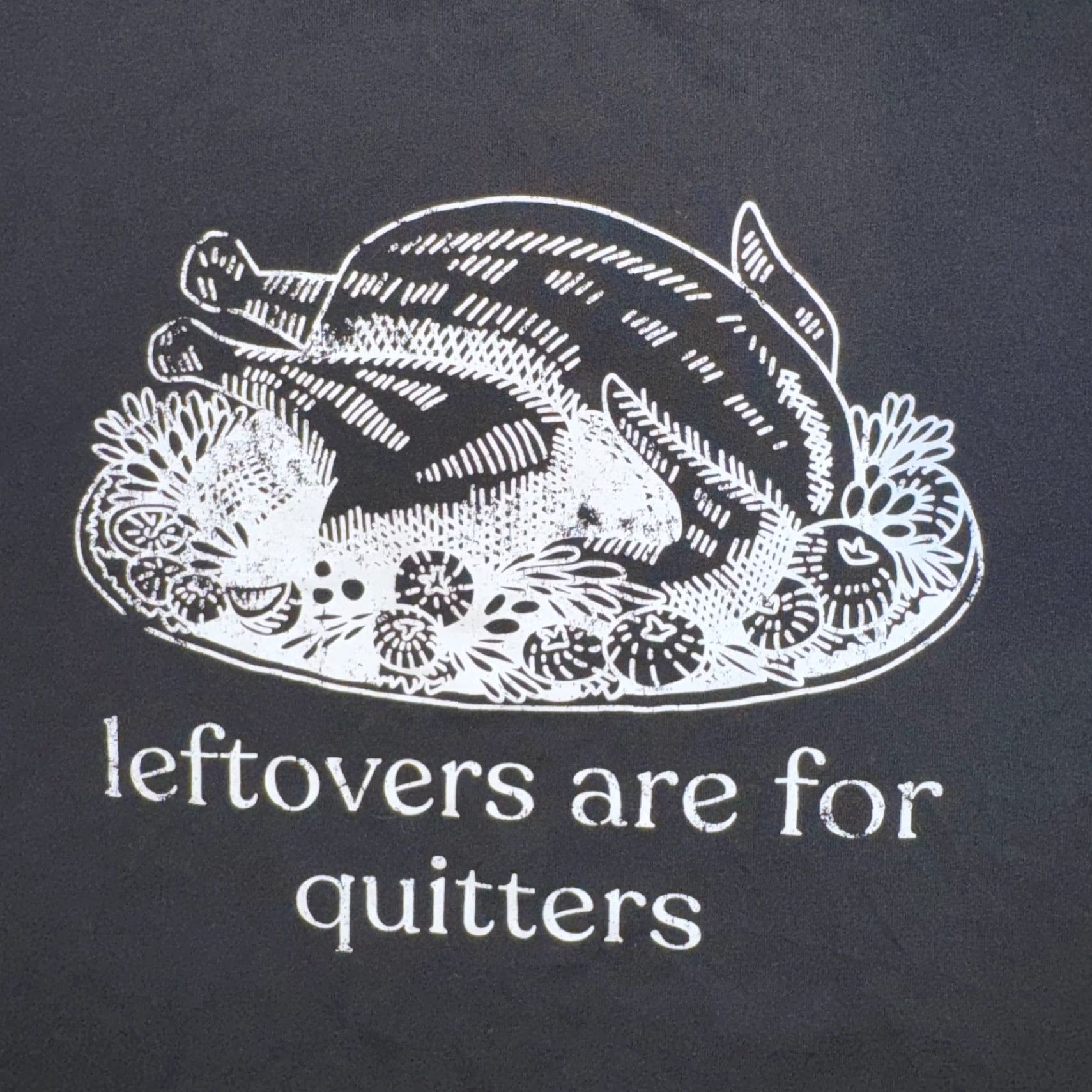 Vintage Leftovers Are For Quitters Funny Thanksgiving Turkey Tshirt M Shirt Womens Black Cotton Crew Neck Logo T-shirt Short Sleeve Casual Fall Seasonal Size M / US 6-8 / IT 42-44 - 2 Thumbnail