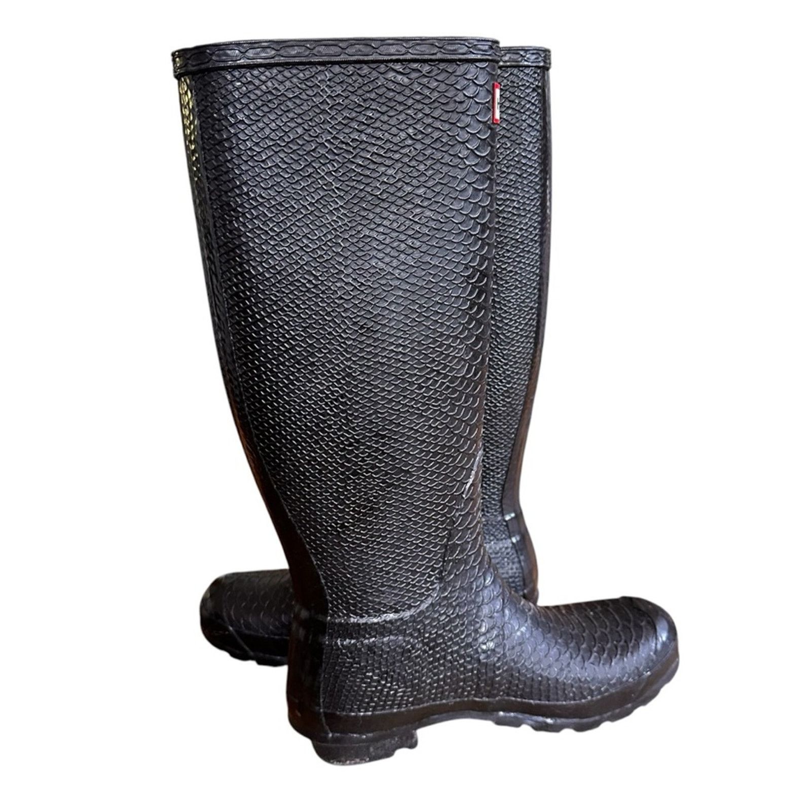 Hunter Hunter Carnaby Boa Snake Tall Rain Boots - Size 7 - Black Size US 7 / IT 37 - 8 Thumbnail