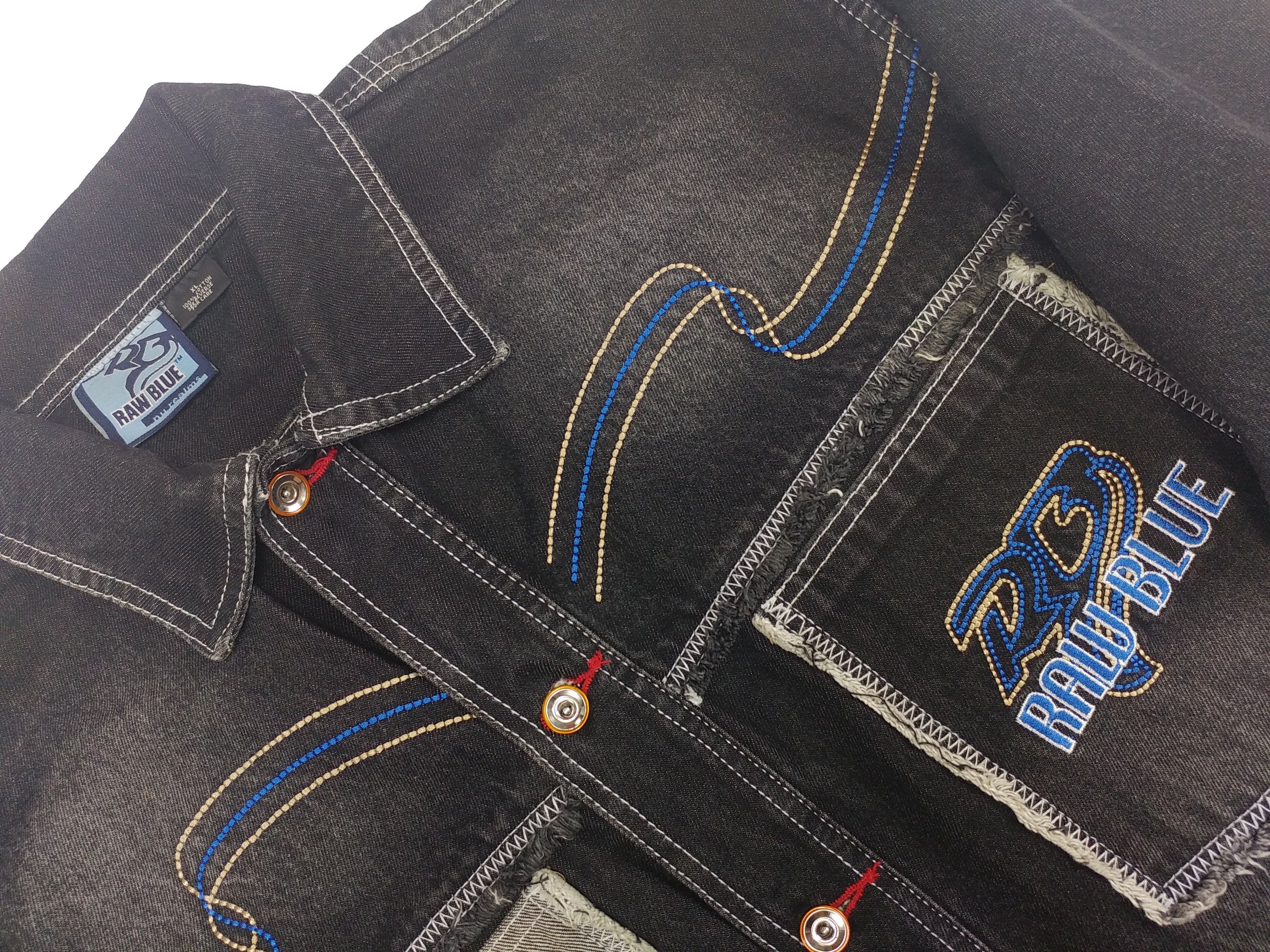 Vintage Raw Blue jacket, vintage denim jacket, 90s hip hop, 1990s XL Size US XL / EU 56 / 4 - 19 Thumbnail