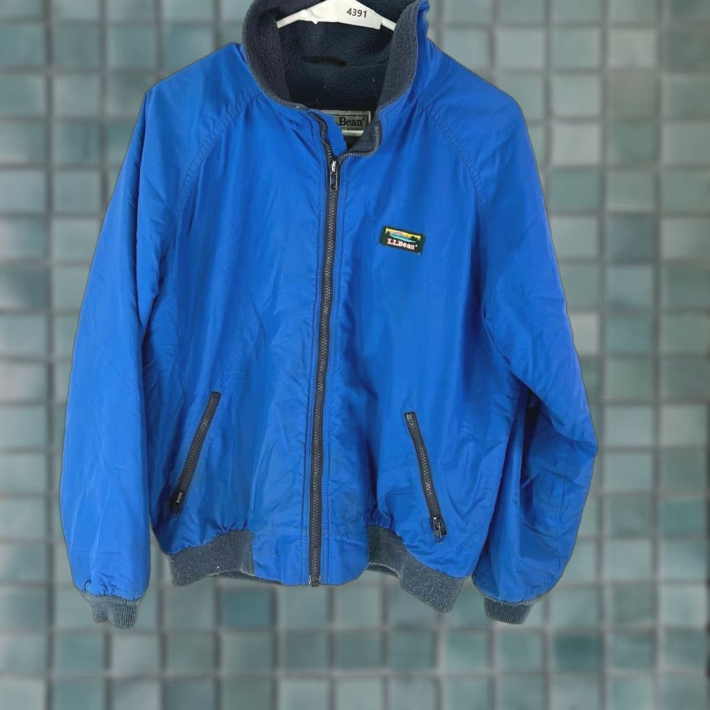 Vintage L.L. Bean Womens Bomber Jacket Blue Long Sleeves Fleece Lined Size M Size M / US 6-8 / IT 42-44 - 1 Thumbnail