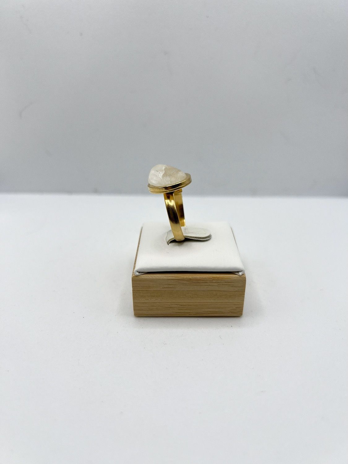 Handmade Moon Quartz Gold Stainless Steel Ring - size 7.75 Size ONE SIZE - 2 Thumbnail