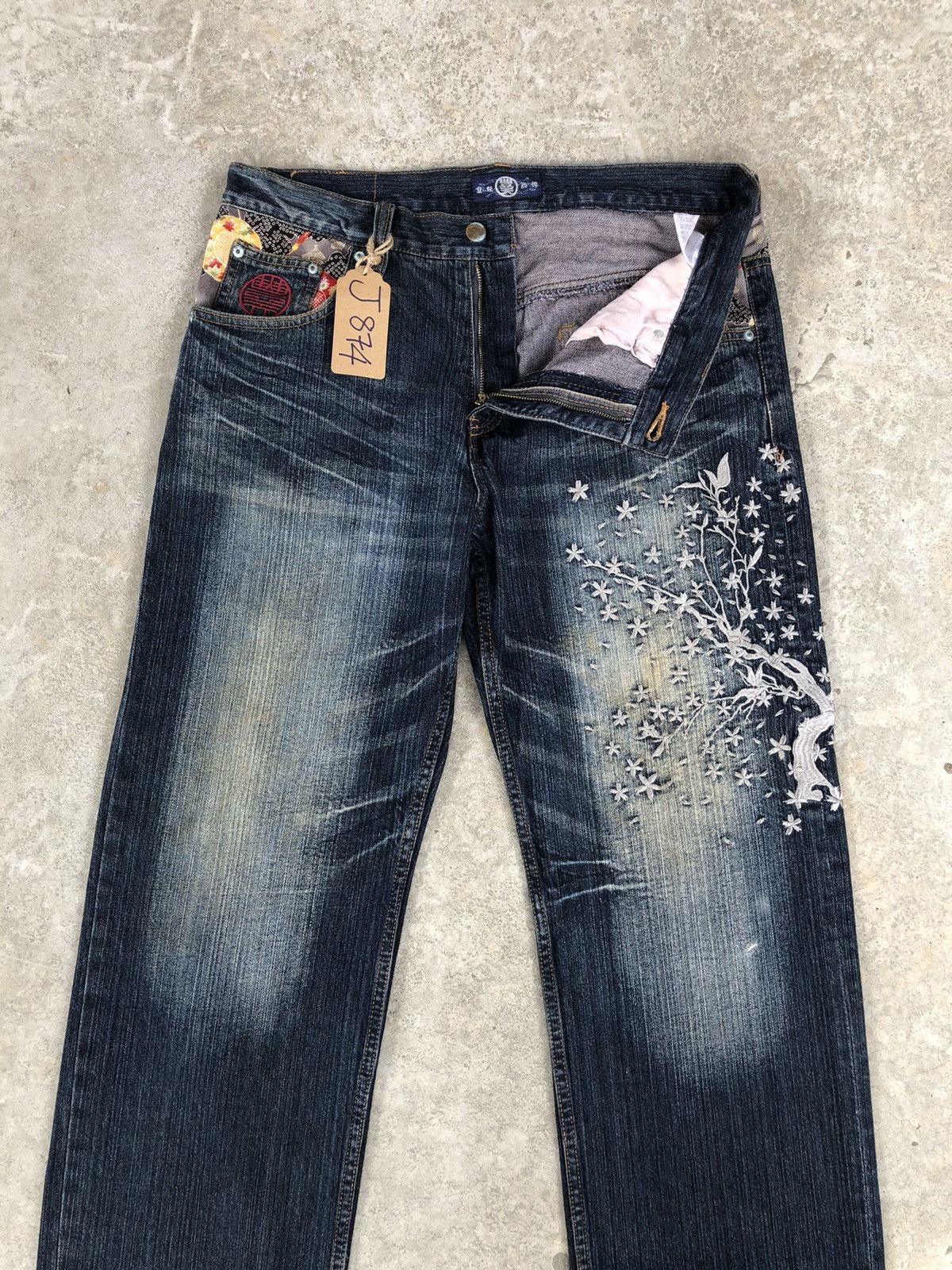 Japanese Brand Japanese Buden Embroidered Jeans Distressed Denim Size US 34 / EU 50 - 3 Thumbnail