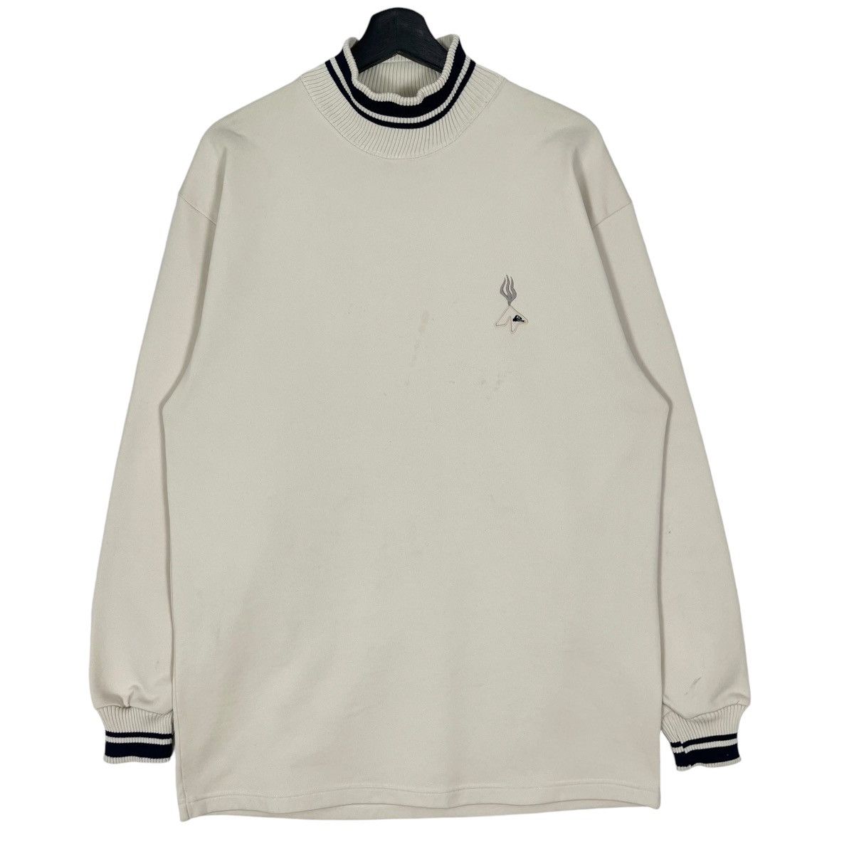 Quiksilver × Vintage Vintage 90s Quicksilver Turtleneck Collar Sweatshirt Size US L / EU 52-54 / 3 - 1 Thumbnail