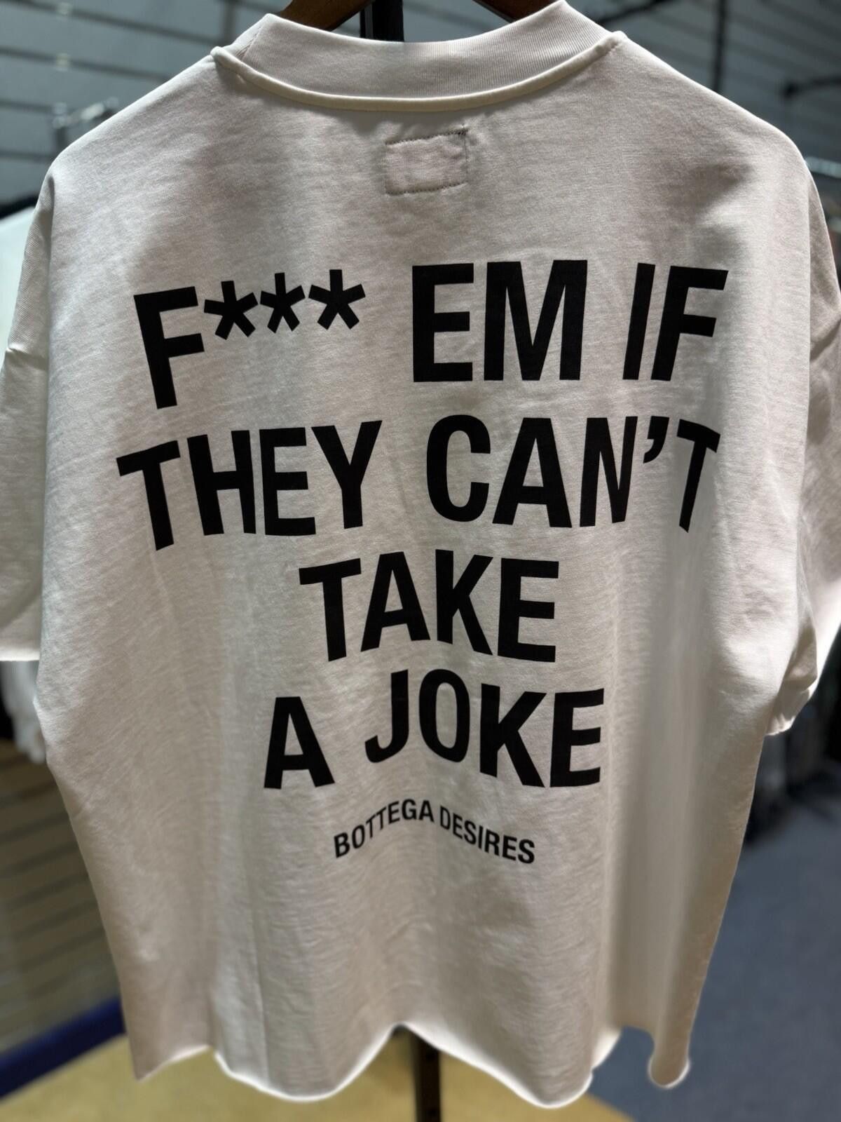 Bottega Desires Bottega Desires Tee T-Shirt F**k Joke (L) White Black Size US L / EU 52-54 / 3 - 3 Thumbnail