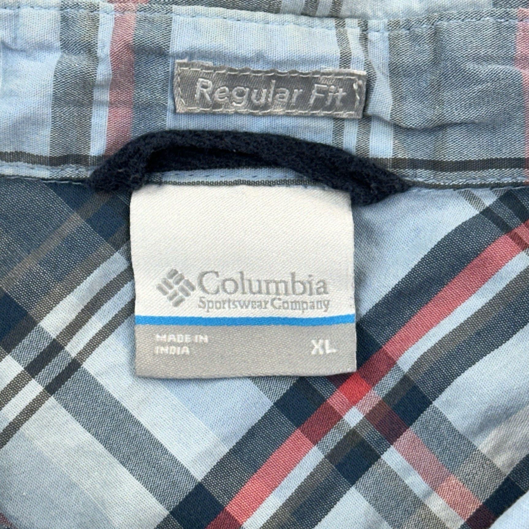 Vintage Columbia Thompson Hill Shirt Mens XL Blue Plaid Short Sleeve Hiking Outdoor Shirt Size US XL / EU 56 / 4 - 4 Thumbnail