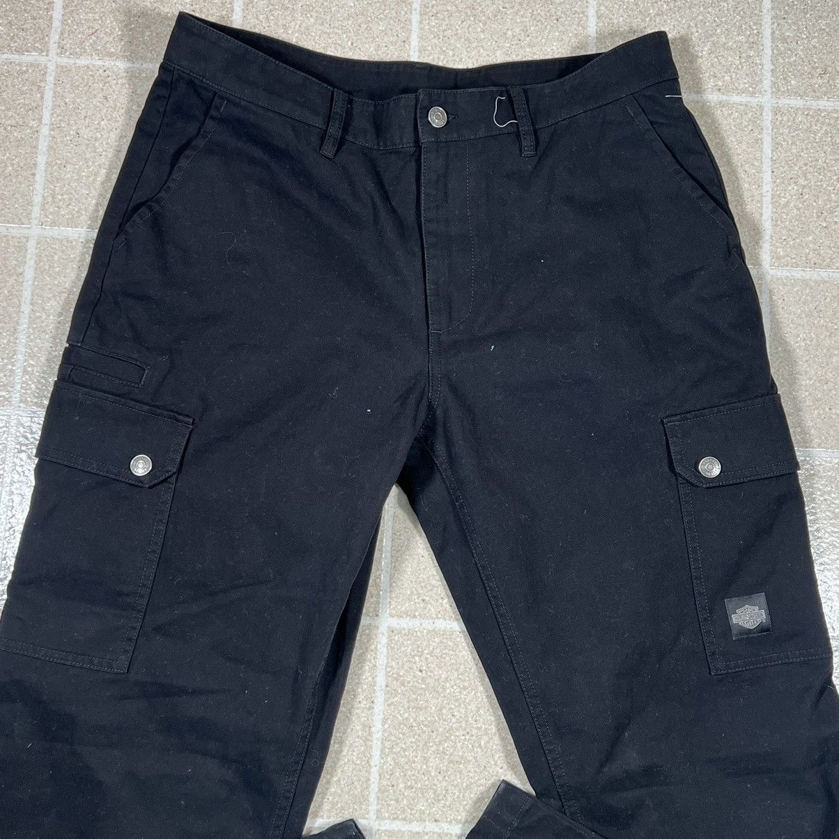 Harley Davidson × Vintage Men’s Harley Davidson Black Cargo Pants 36 X36 Straight Leg Size US 36 / EU 52 - 2 Thumbnail