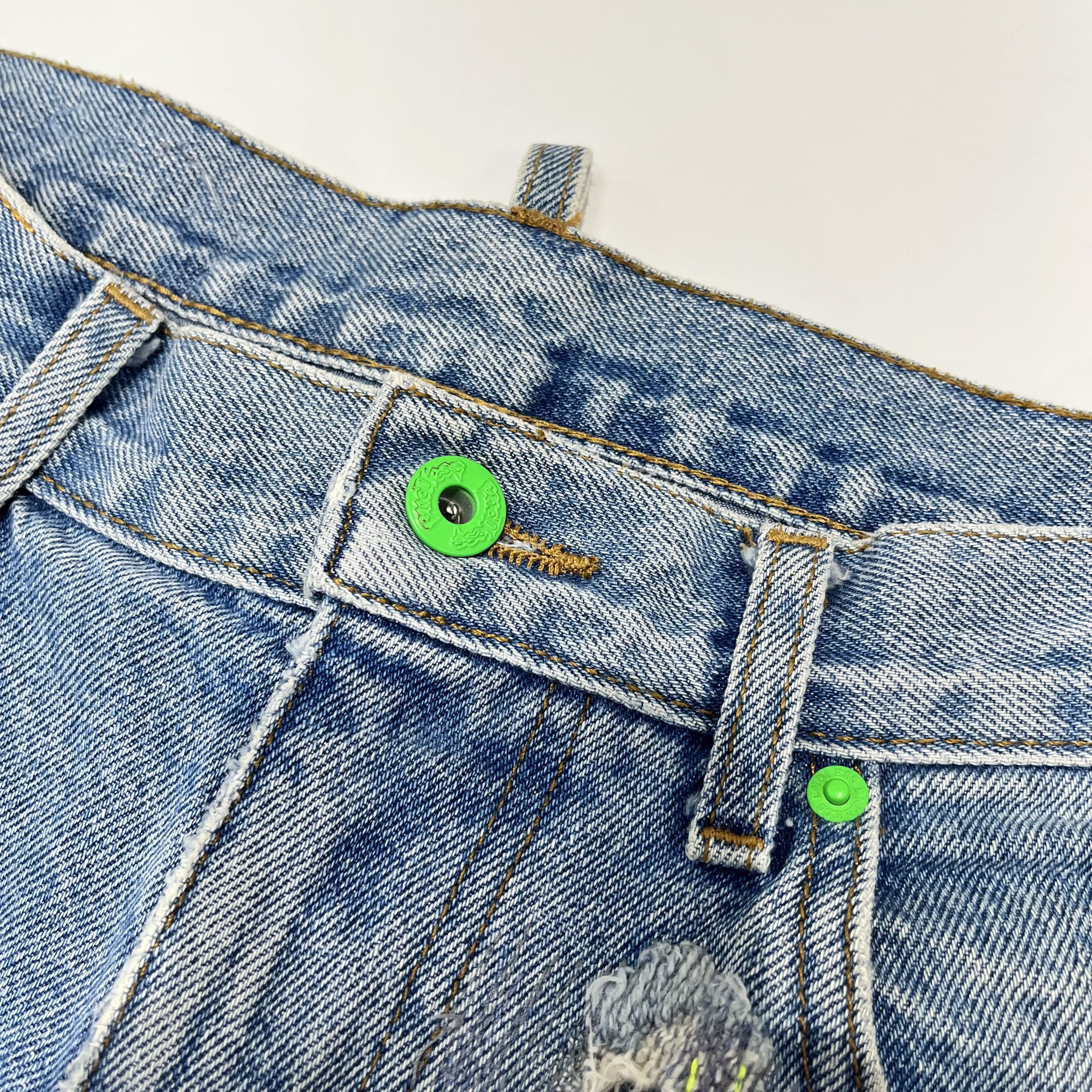 Endless Vlone x Endless Embroidered And Distressed Denim Jeans Blue Size US 32 / EU 48 - 22 Thumbnail