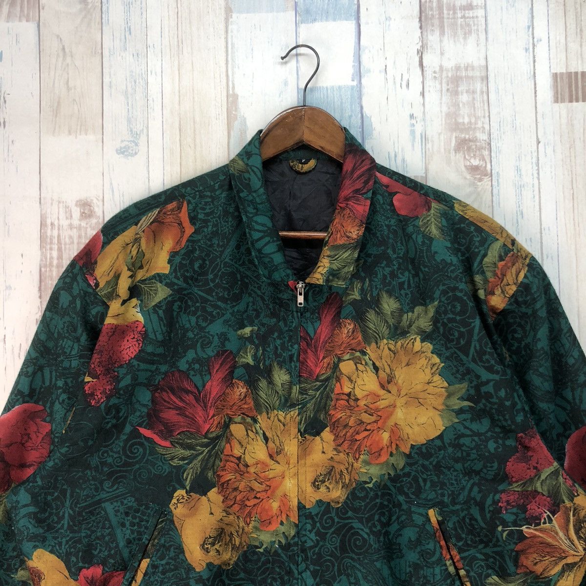 Japanese Brand × Vintage Vintage 90s Fullprint Floral Jacket Size XXL / US 16-18 / IT 52-54 - 3 Thumbnail