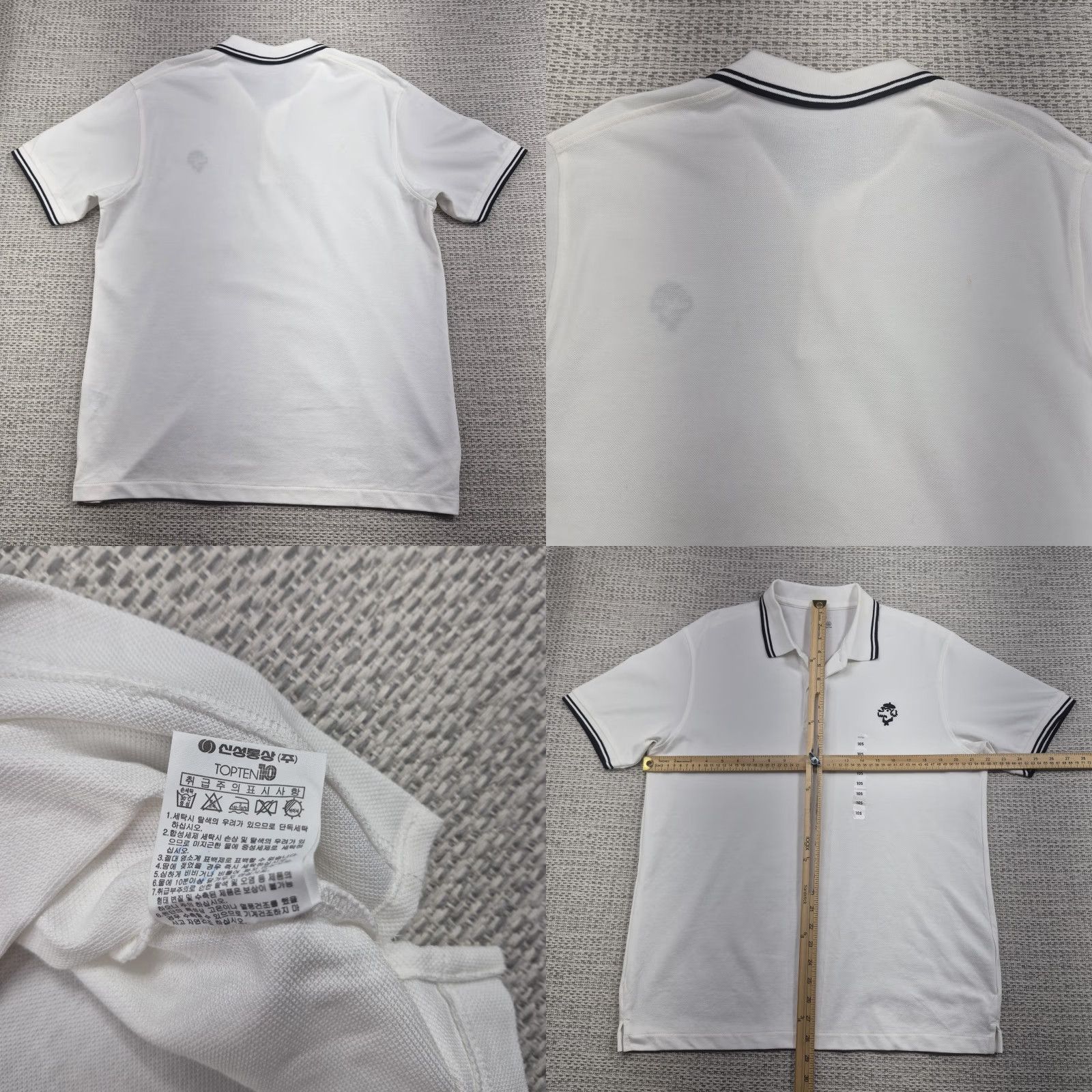Vintage TOPTEN Polo Golf Shirt Mens Large White Tipped Collar Easy Care Tagless Casual Size US L / EU 52-54 / 3 - 8 Thumbnail