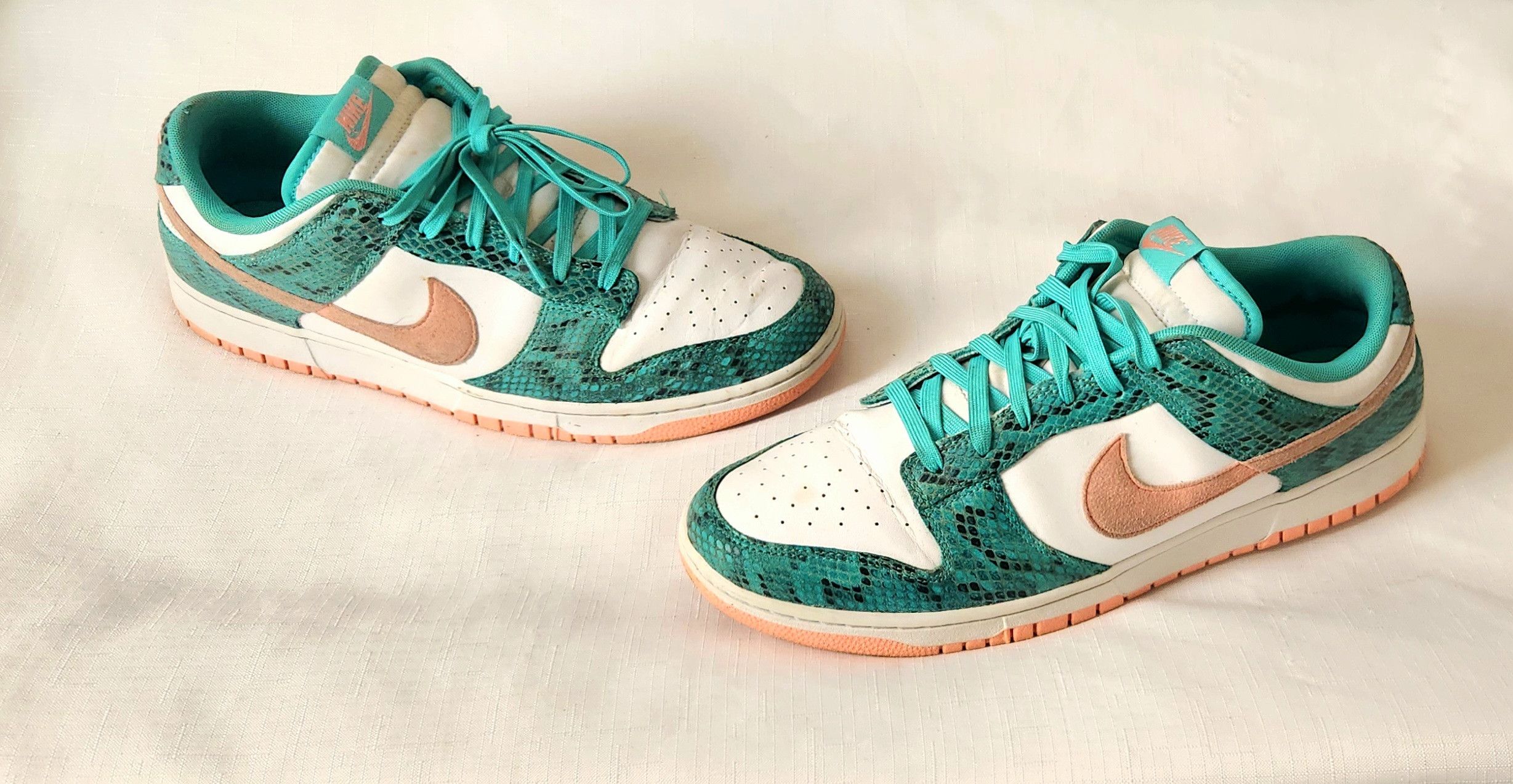 Nike Nike Dunk Low Snakeskin Washed Teal Bleached Coral size 13 Size US 13 / EU 46 - 1 Thumbnail