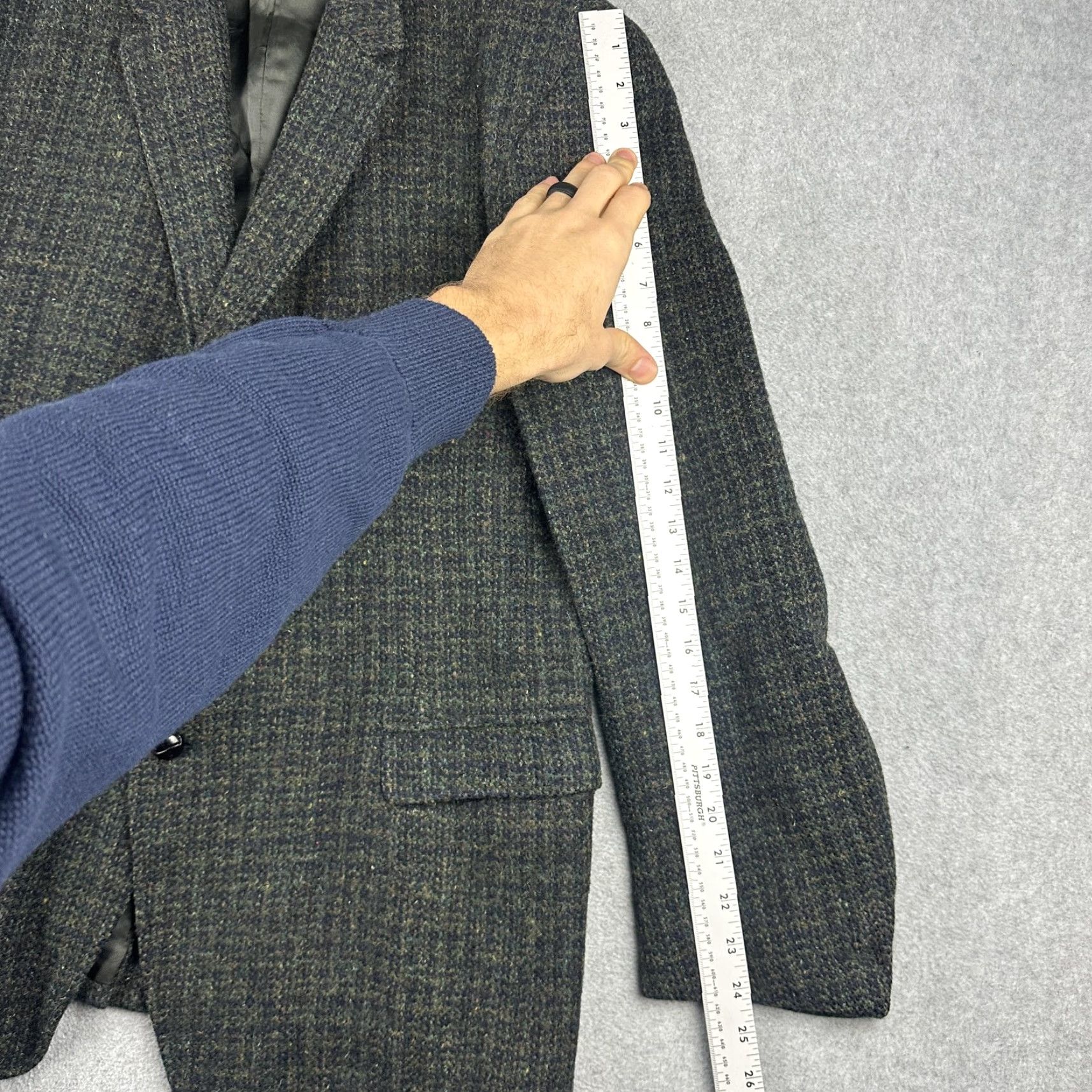 Harris Tweed VINTAGE Harris Tweed John Collier Blazer Mens 42R Green Tweed Sport Coat READ Size 42R - 5 Thumbnail