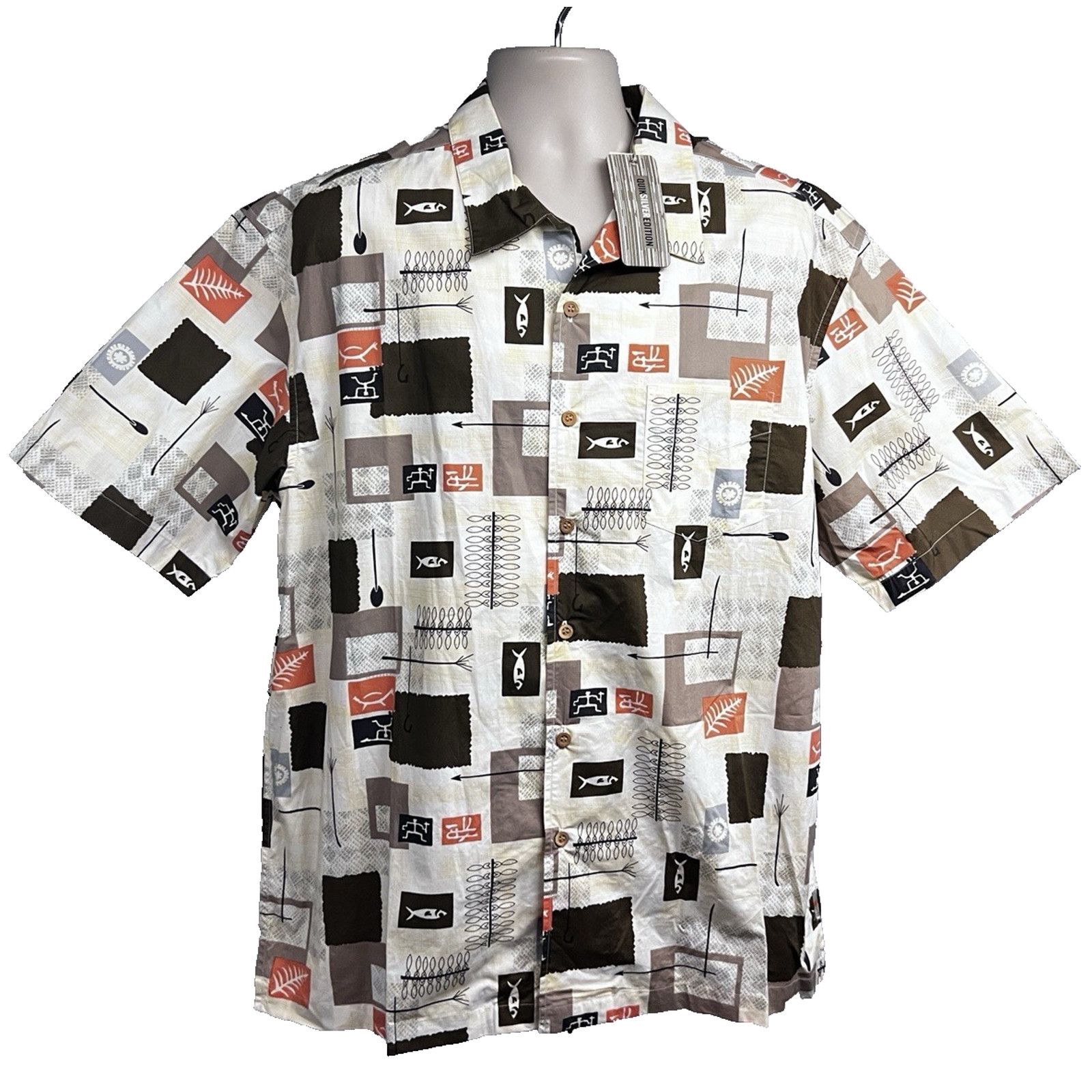 Quiksilver QuickSilver Hawaiian Button Up Shirt Mens XL Pocket New Size US XL / EU 56 / 4 - 1 Thumbnail