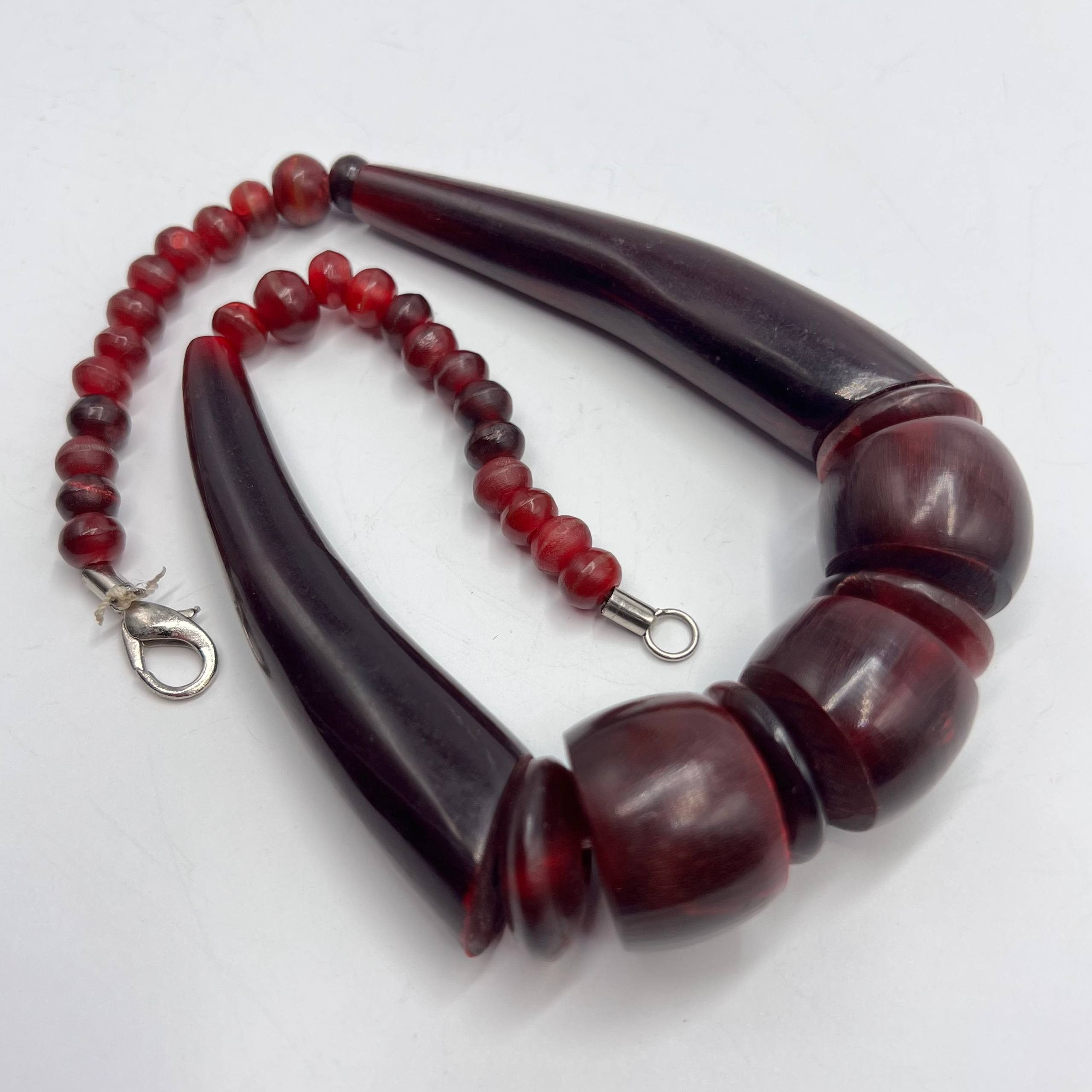 Vintage Vintage Natural Horn Statement Necklace Boho Jewelry Beads Size ONE SIZE - 4 Thumbnail
