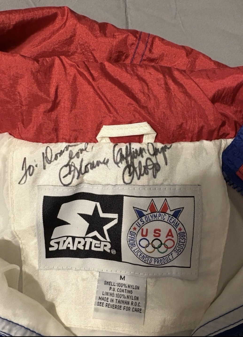 Starter SIGNED 90’s Starter USA Olympic Flo Jo jacket Size US M / EU 48-50 / 2 - 2 Thumbnail