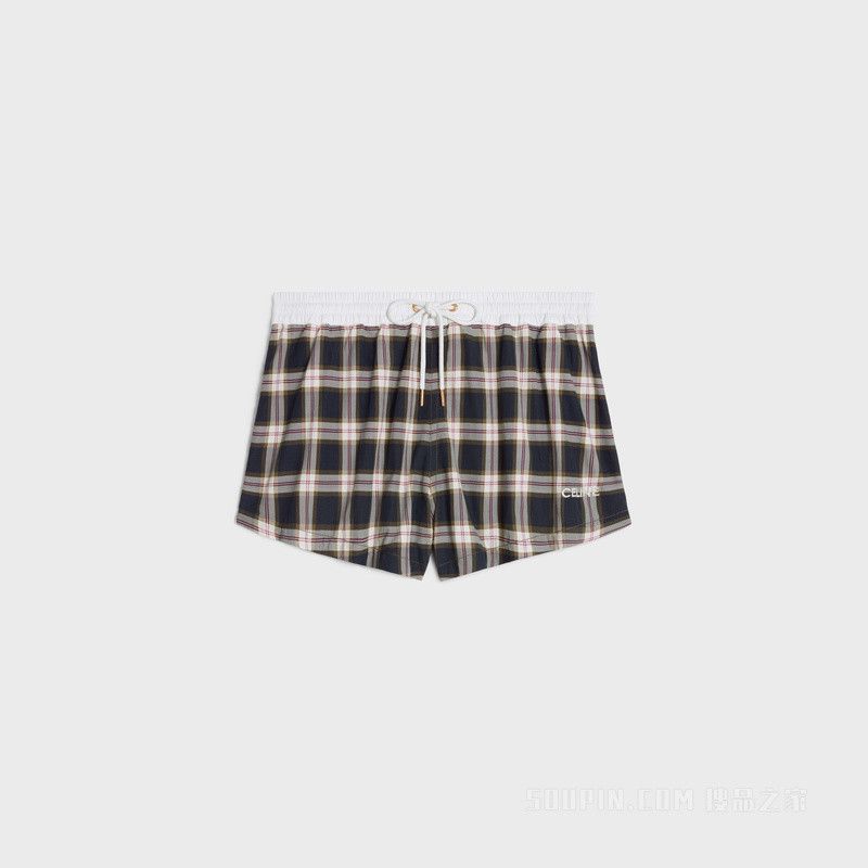 ショートパンツ CELINE | CELINE MINI SHORTS IN CHECKED PANAMA 2P64A137Y.10CA SASOM | apparel Celine Mini Shorts In Checked Panama Check