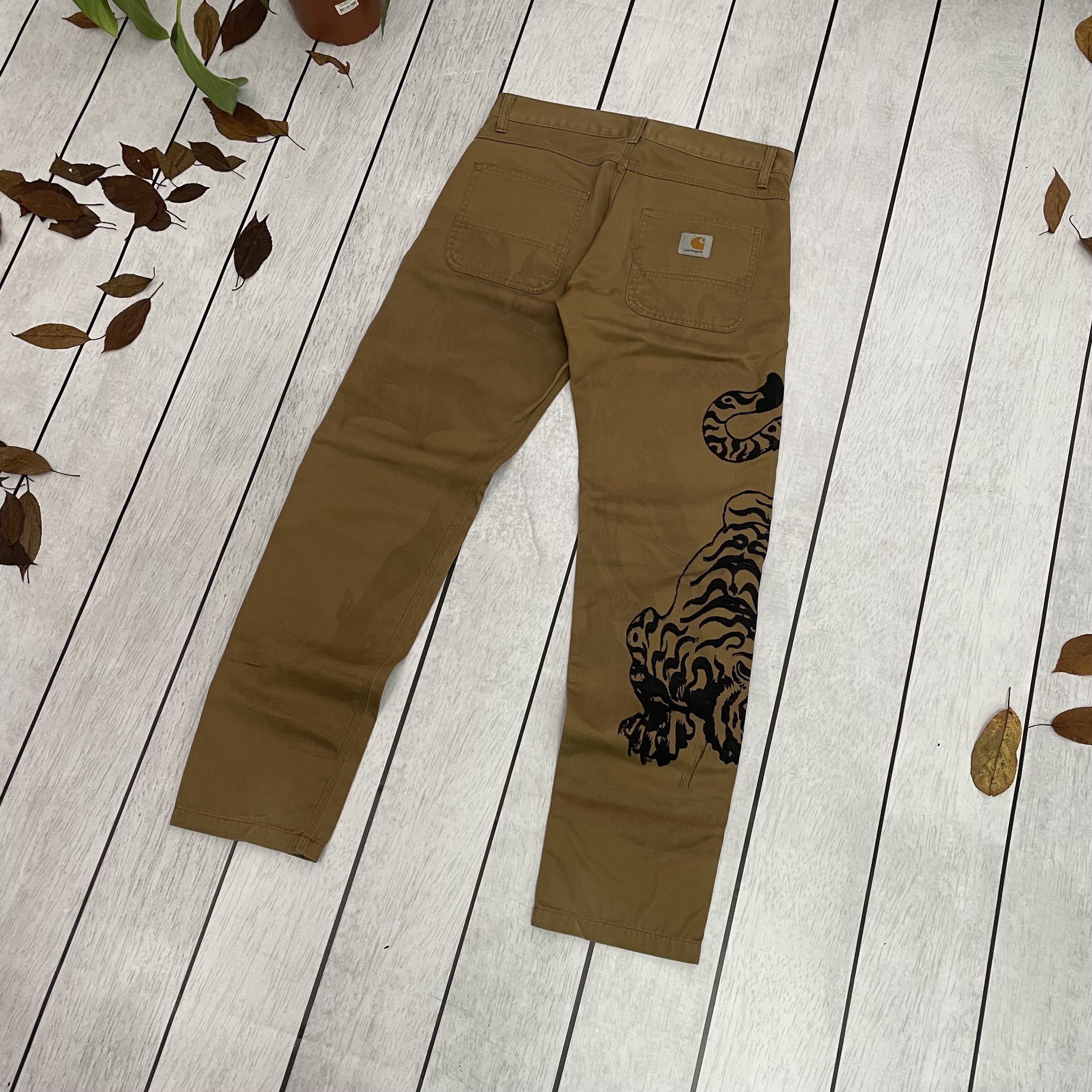 Carhartt Custom Tiger Carhartt Skill Pants distressed y2k rare unique Size US 31 - 3 Thumbnail