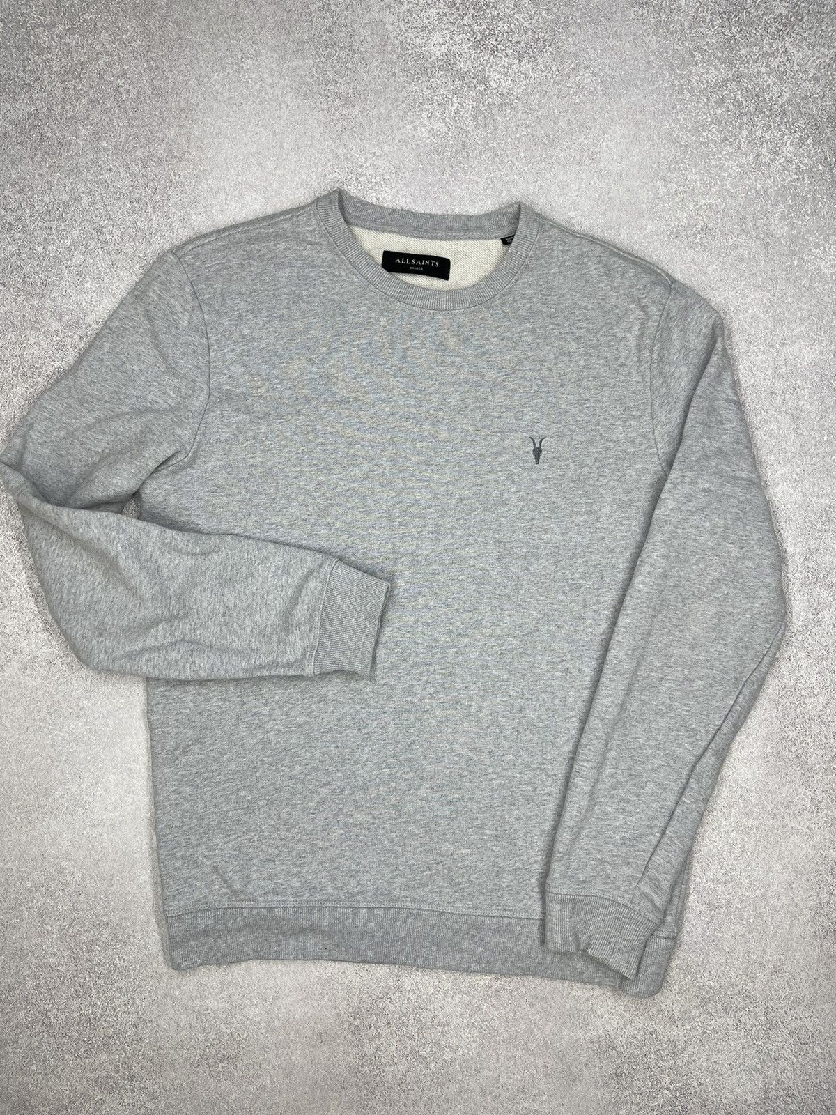 Allsaints Mens AllSaints Raven Crewneck Sweatshirt Grey Size US S / EU 44-46 / 1 - 2 Thumbnail