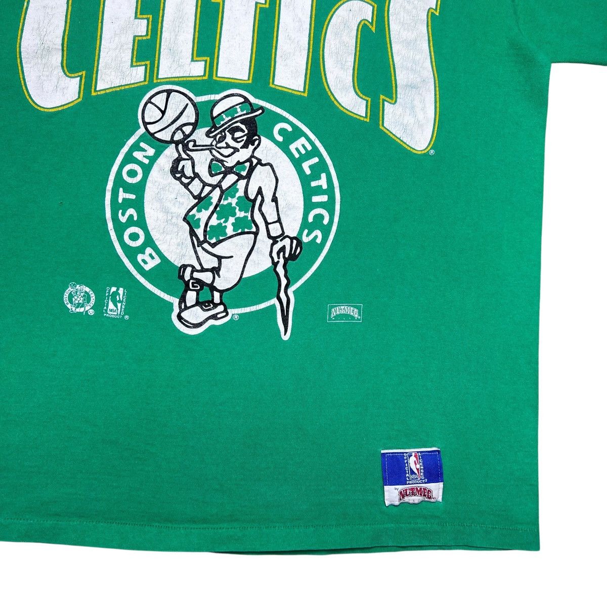 Nutmeg 1990s NBA Boston Celtics Nutmeg Mills Spell Out Graphic Tee Size US XL / EU 56 / 4 - 6 Thumbnail